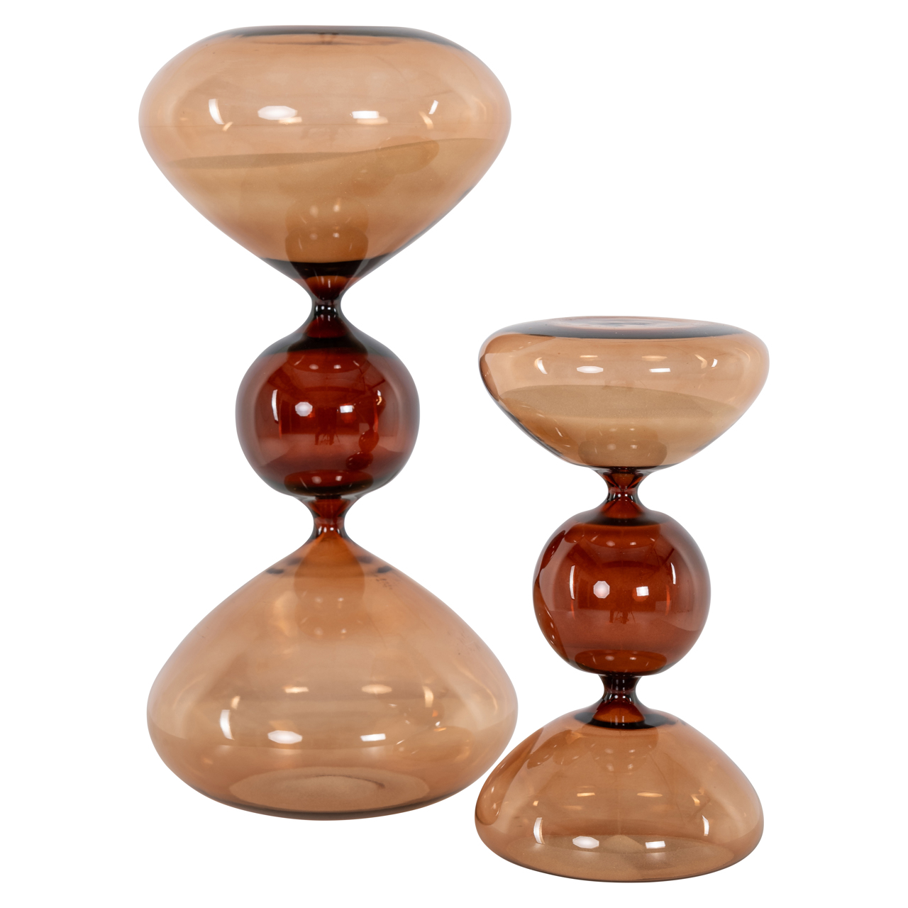 Dekoratives Objekt Elba brown hourglass small (Glas|Sand) - Richmond Interiors