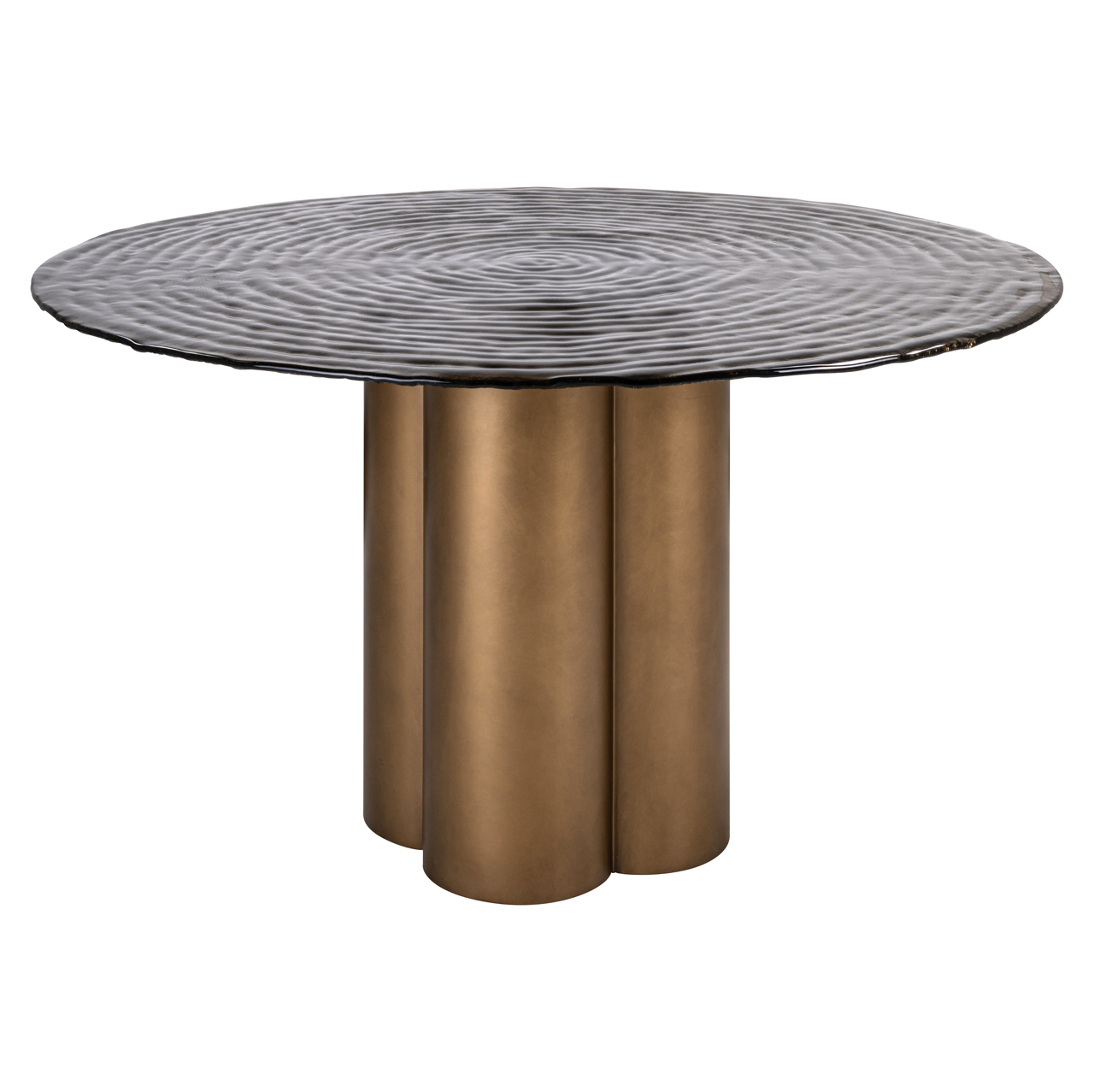 Esstisch Glastonburry gold antique 135Ø (Ijzer|Glas) - Richmond Interiors