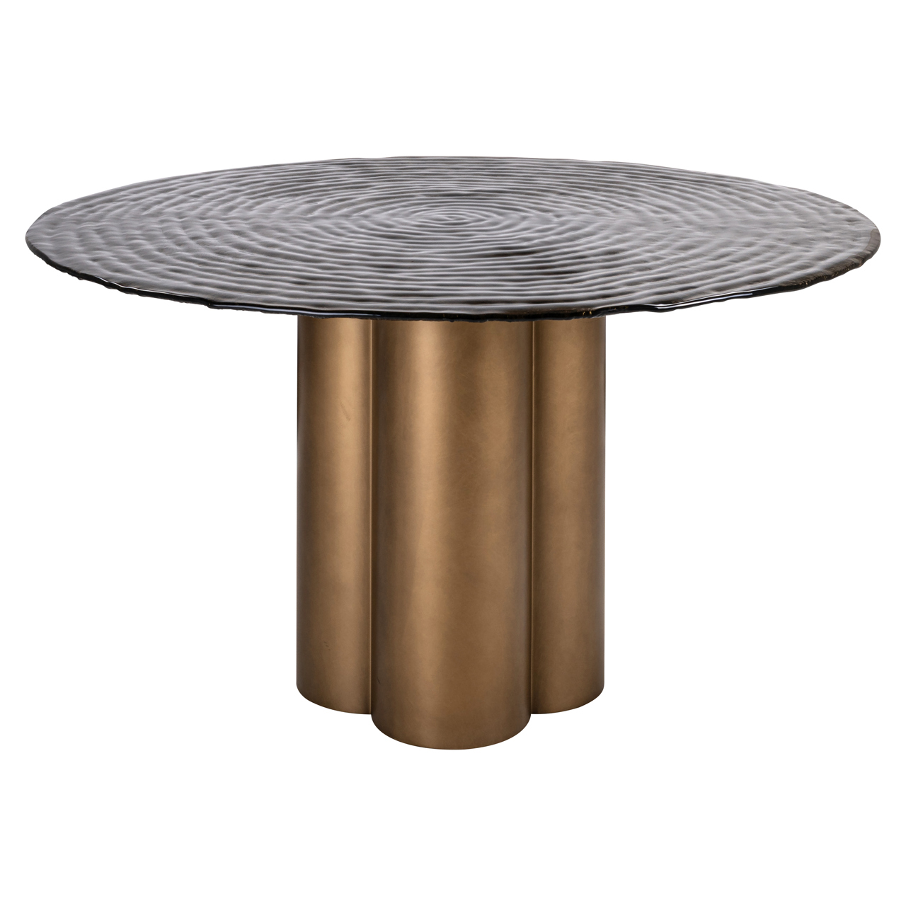 Esstisch Glastonburry gold antique 135Ø (Ijzer|Glas) - Richmond Interiors