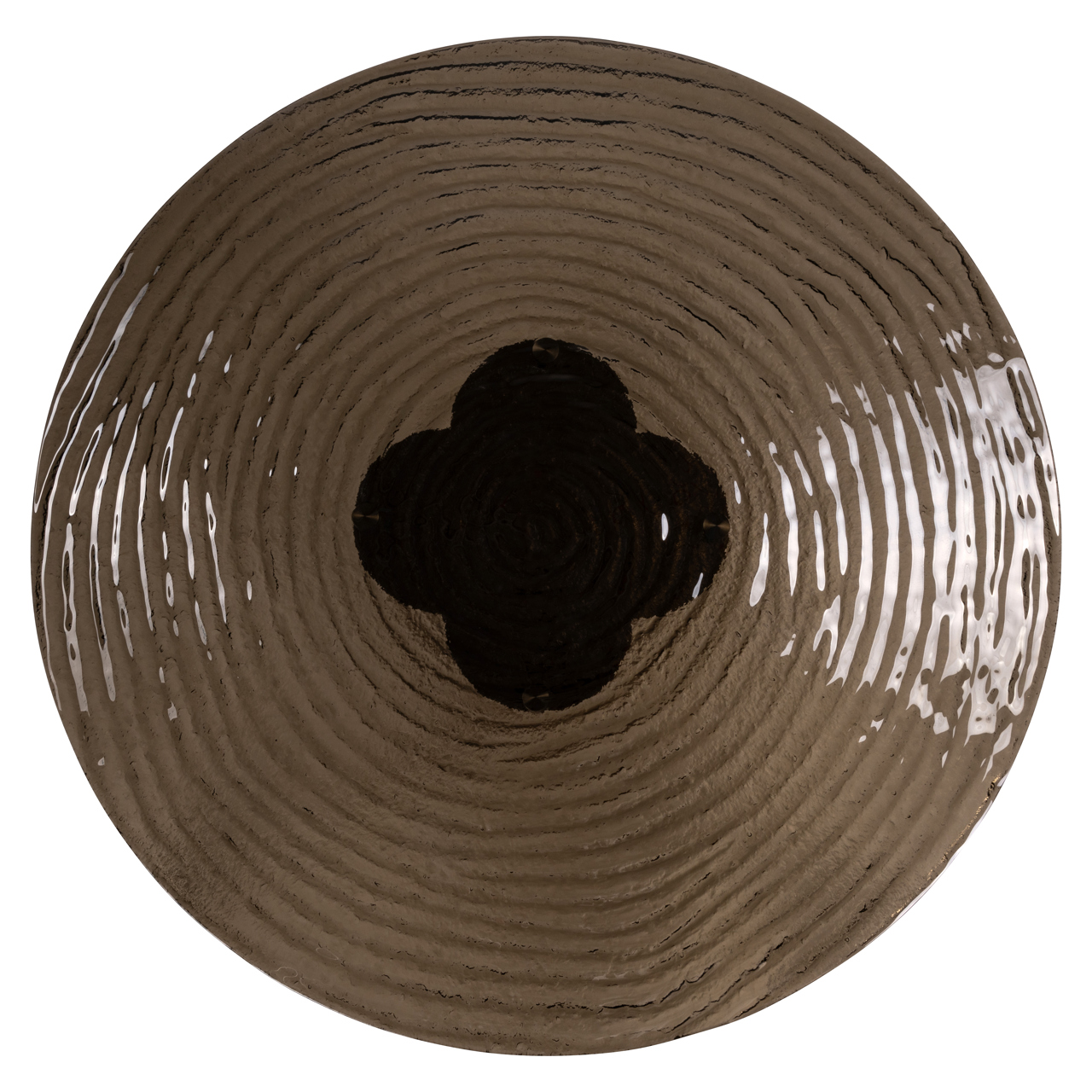 Esstisch Glastonburry gold antique 135Ø (Ijzer|Glas) - Richmond Interiors