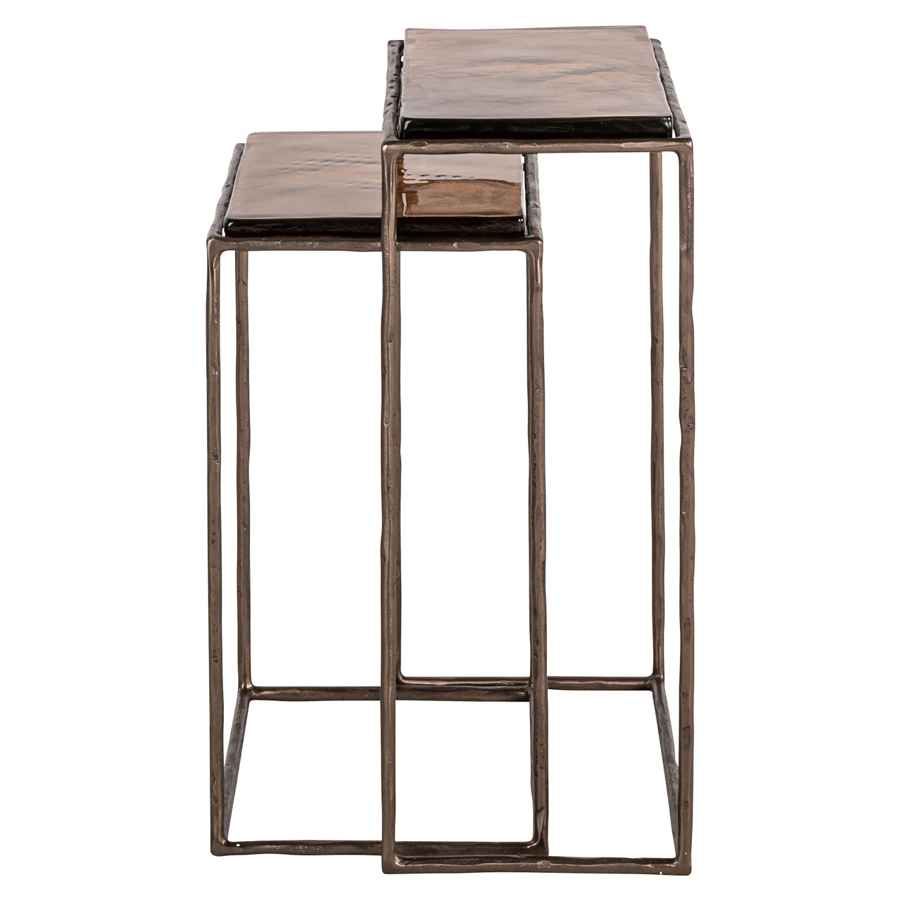 Beistelltisch Villano bronze (Set aus 2) (Ijzer|Glas) - Richmond Interiors