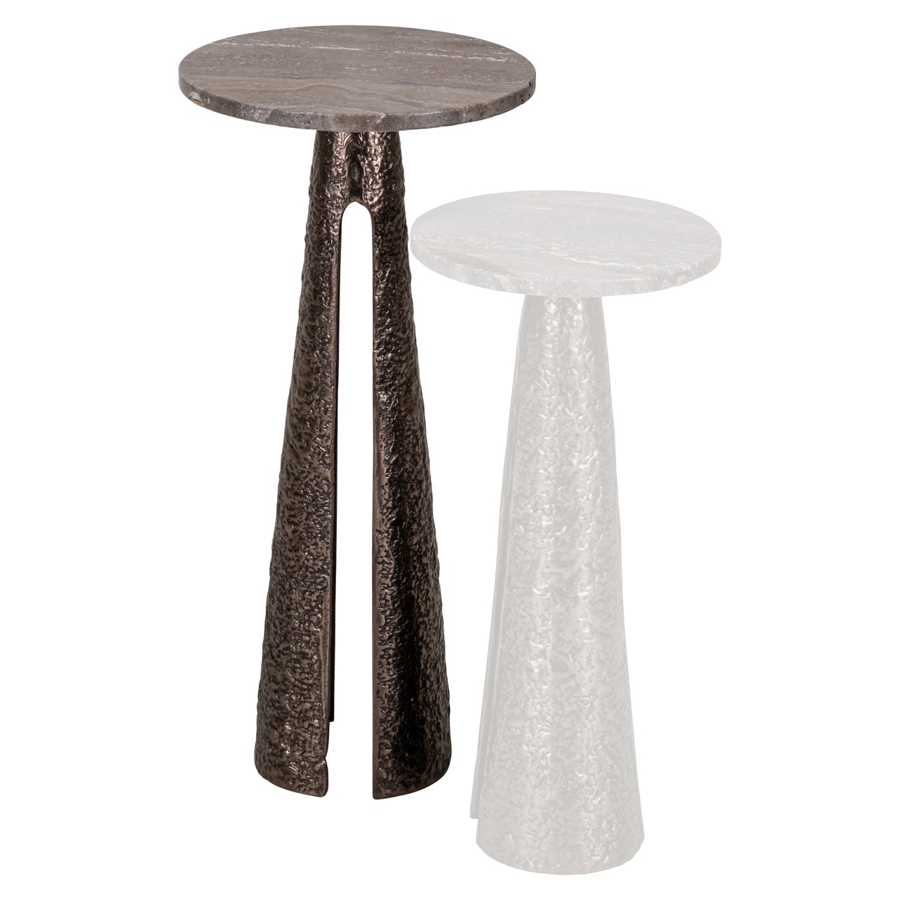 Beistelltisch Eldora bronze 30Ø (Aluminium|Travertine) - Richmond Interiors