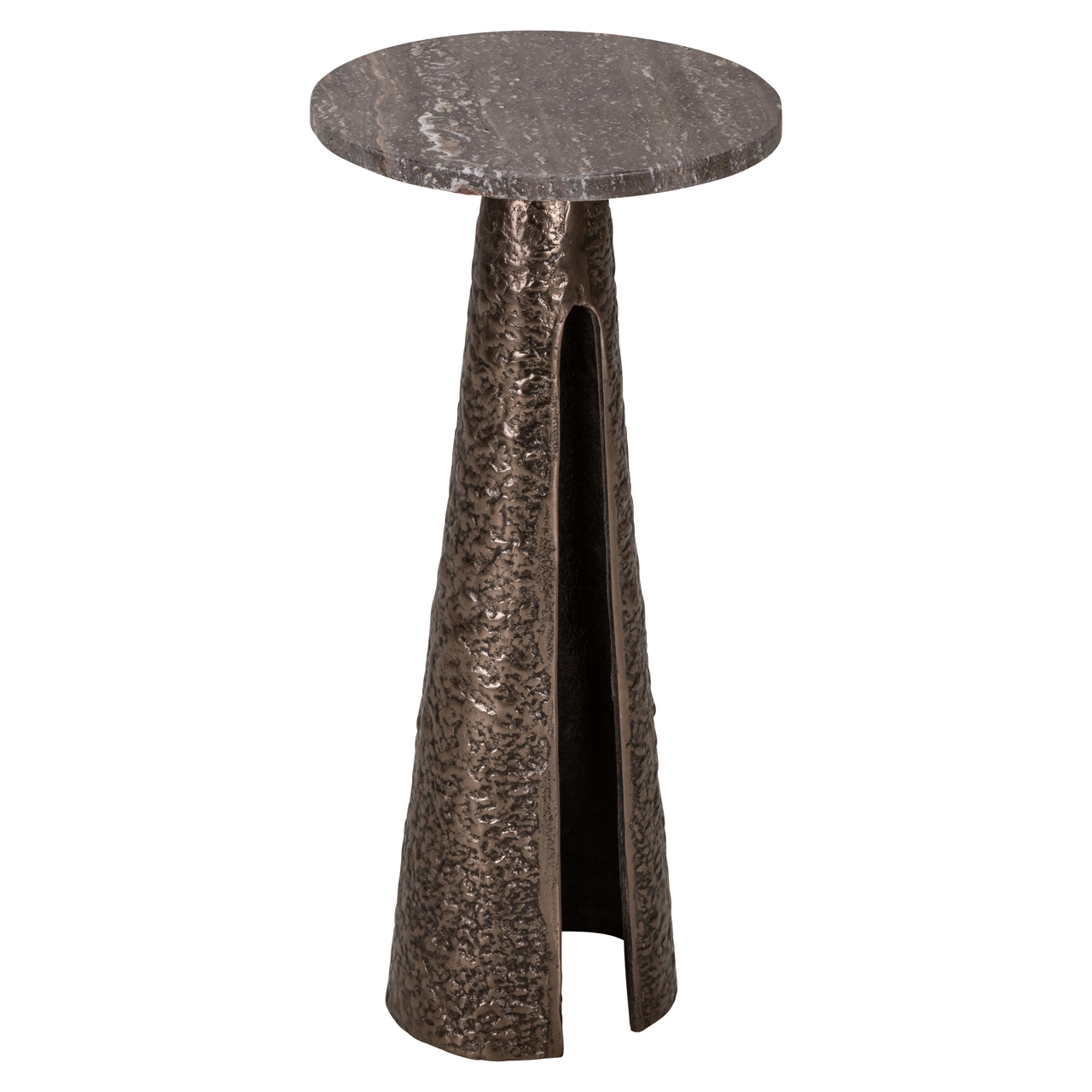Beistelltisch Eldora bronze 25Ø (Aluminium|Travertine) - Richmond Interiors