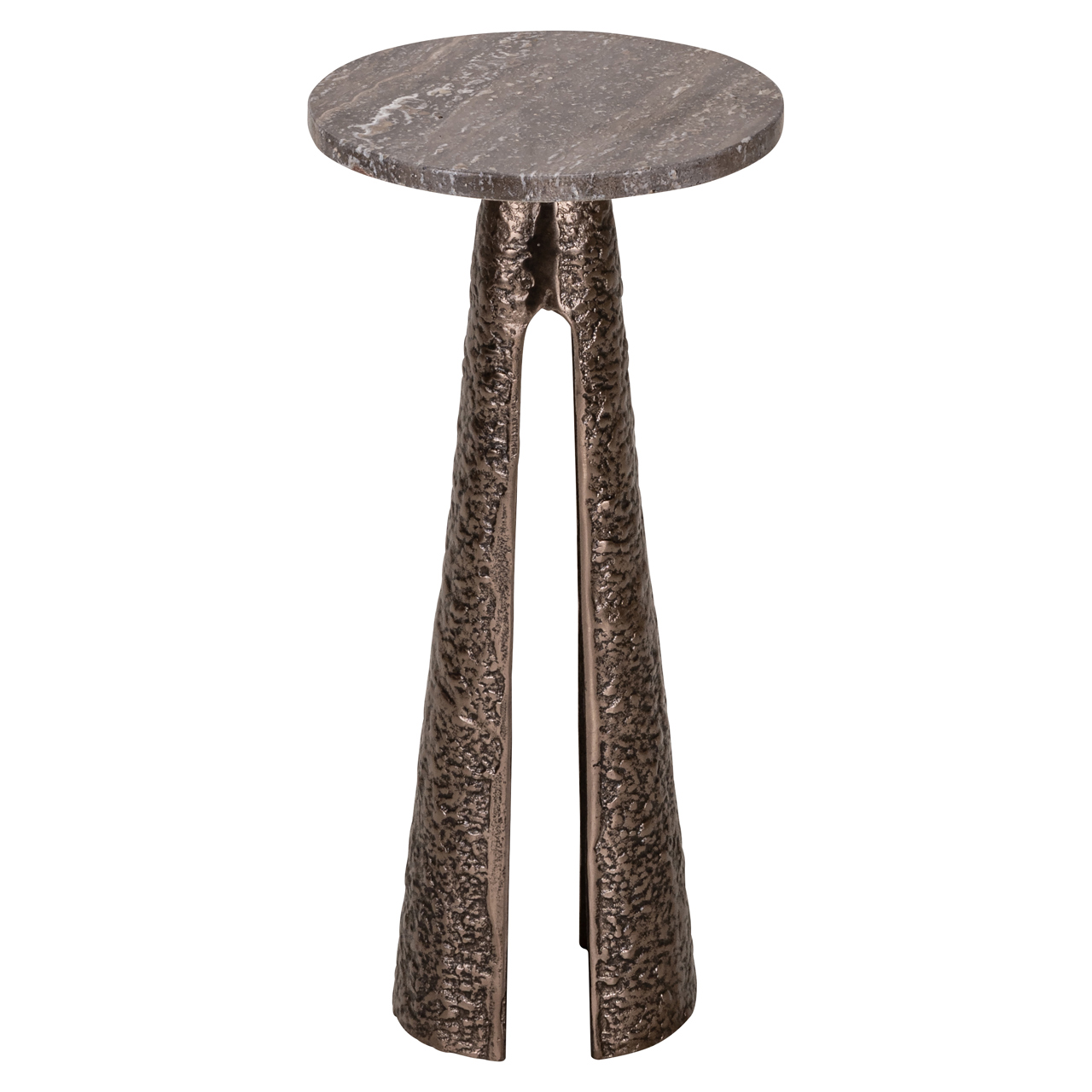 Beistelltisch Eldora bronze 25Ø (Aluminium|Travertine) - Richmond Interiors