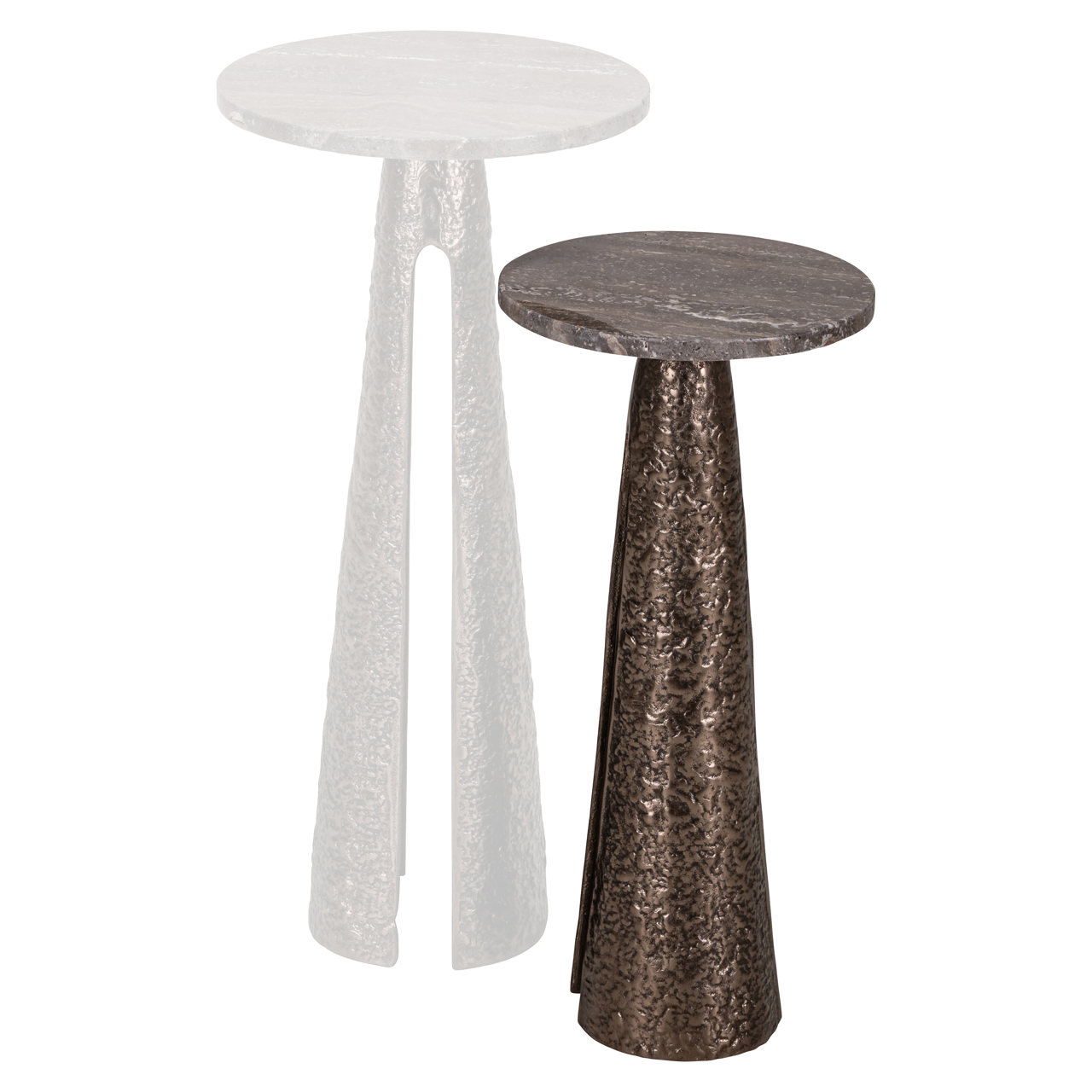 Beistelltisch Eldora bronze 25Ø (Aluminium|Travertine) - Richmond Interiors