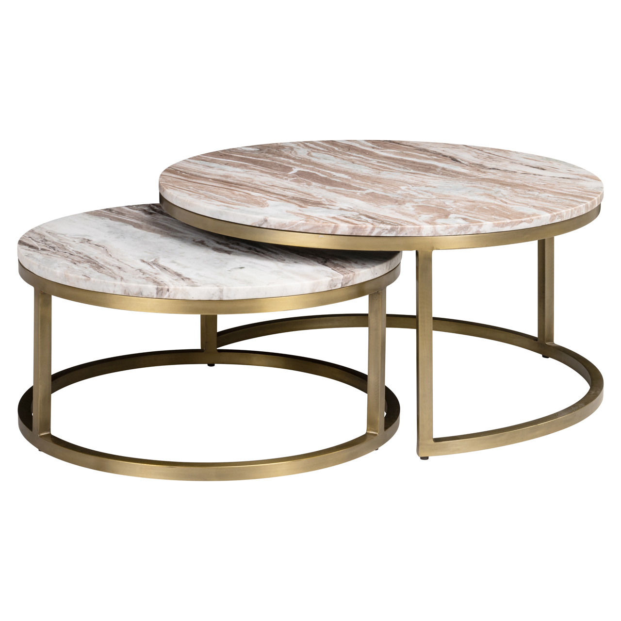 Couchtisch Bottega Blush beige (Set aus 2) (Toronto Marmor|Ijzer) - Richmond Interiors