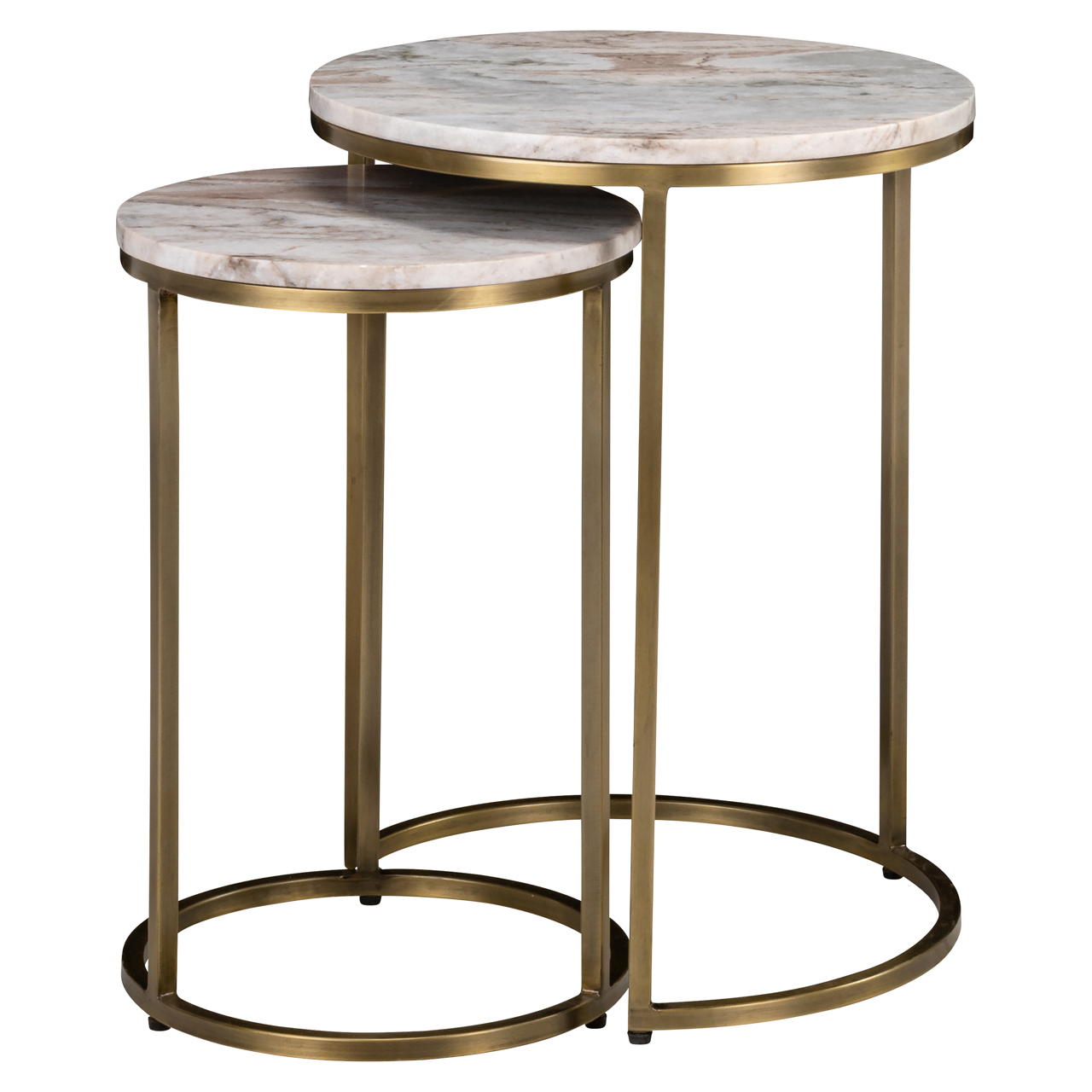 Mesa auxiliar Bottega Blush beige (set de 2) - Richmond Interiors