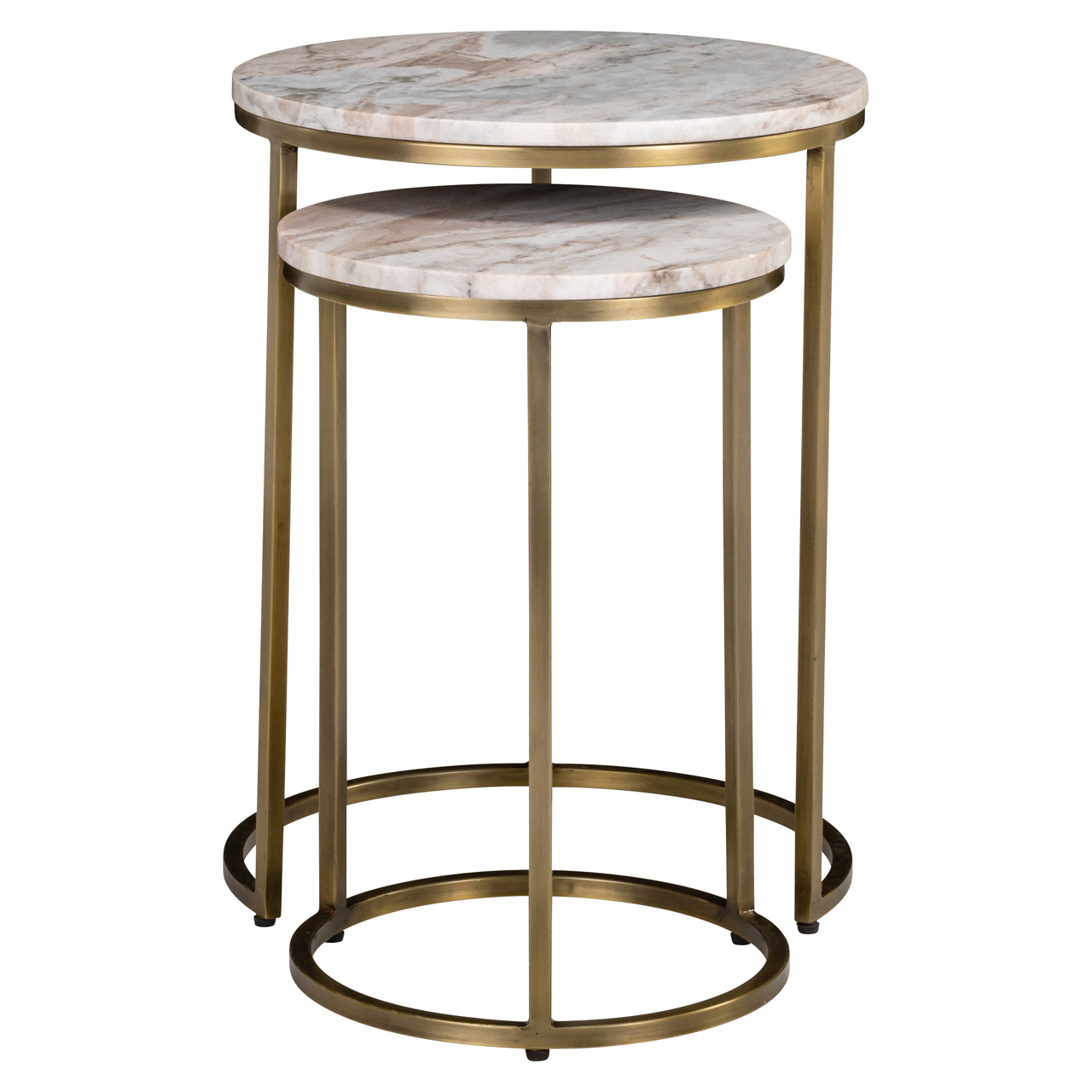 Beistelltisch Bottega Blush beige (Set aus 2) (Toronto Marmor|Ijzer) - Richmond Interiors