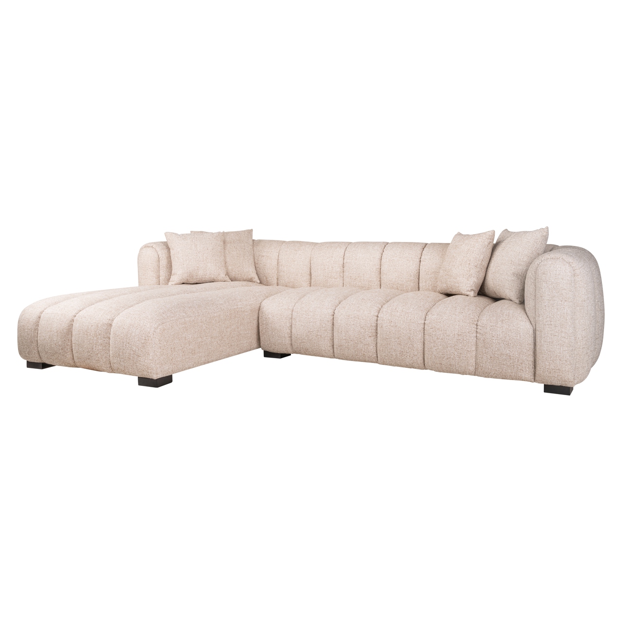 Bank Novaro cream tweed lounge left fire retardant - Richmond Interiors