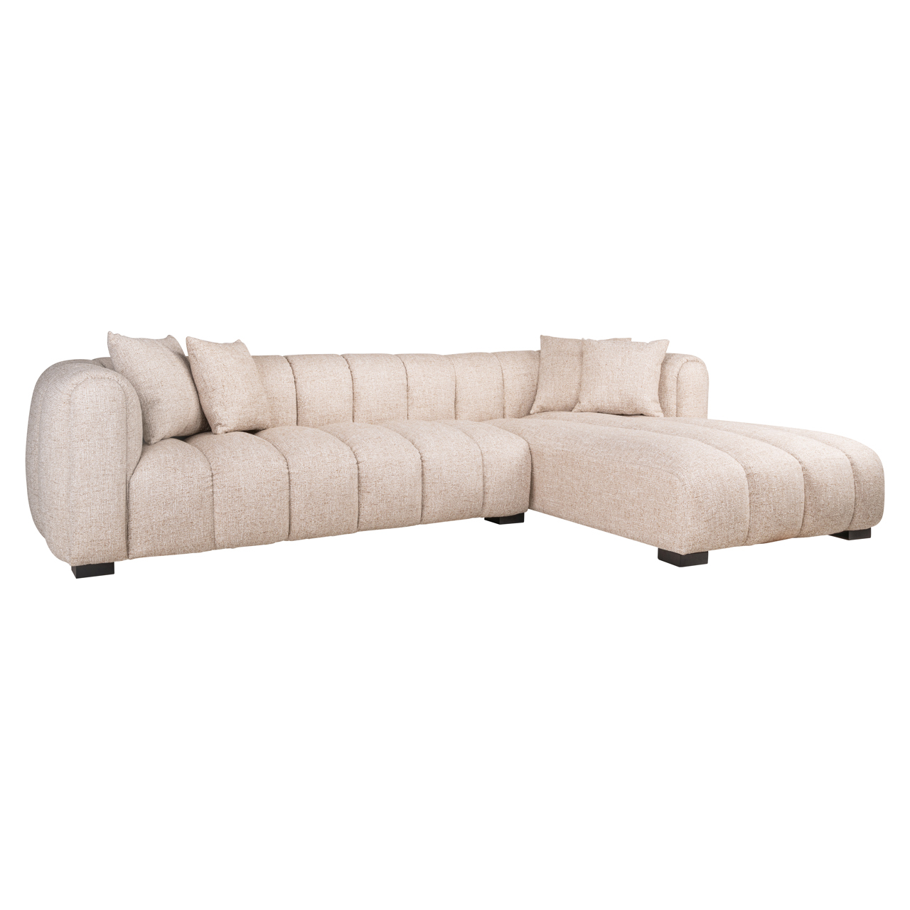 Bank Novaro cream tweed lounge right fire retardant - Richmond Interiors