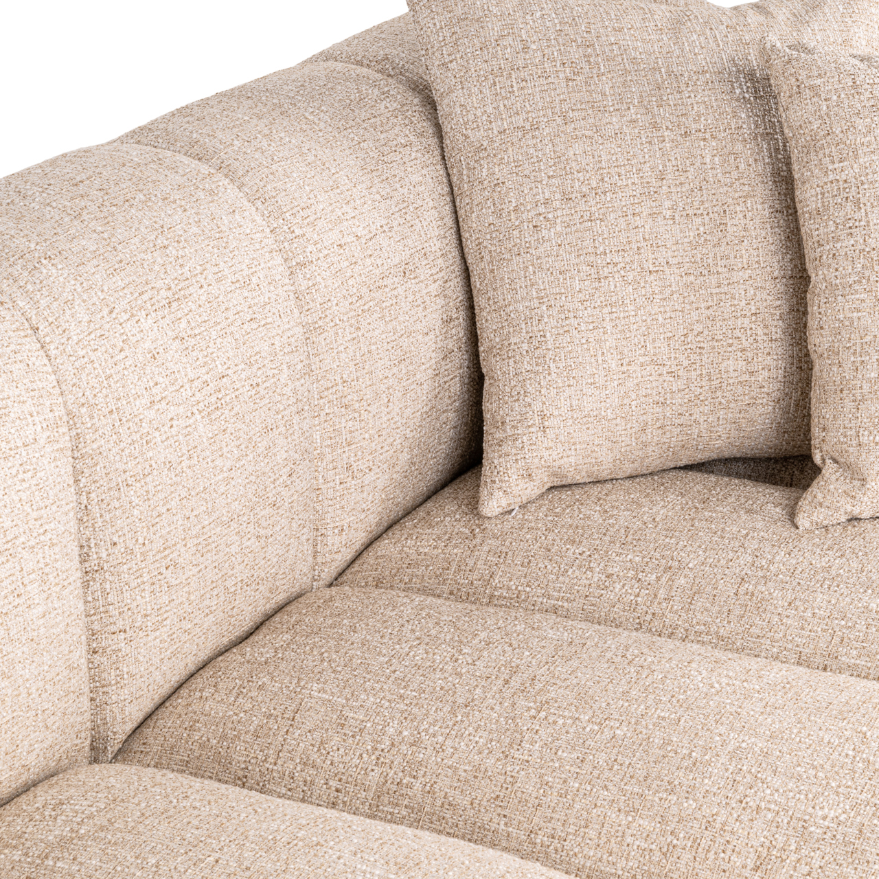 Sofa Novaro cream tweed lounge right fire retardant - Richmond Interiors