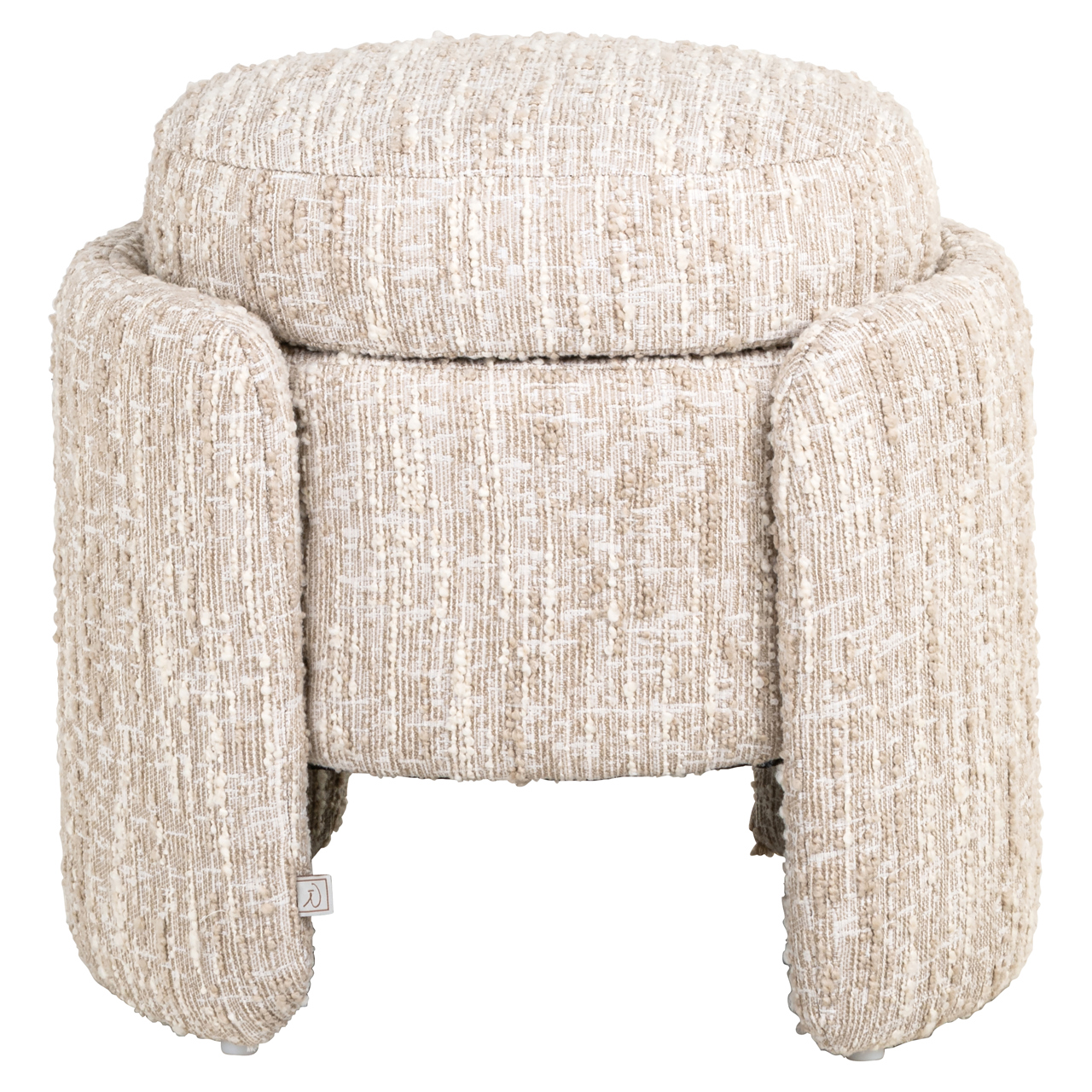 Puf y reposapiés Cupid beige angora con almacenaje - Richmond Interiors