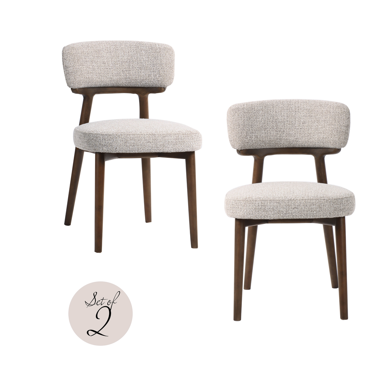 Silla de comedor Basker natural fancy retardante de llama (set de 2) - Richmond Interiors