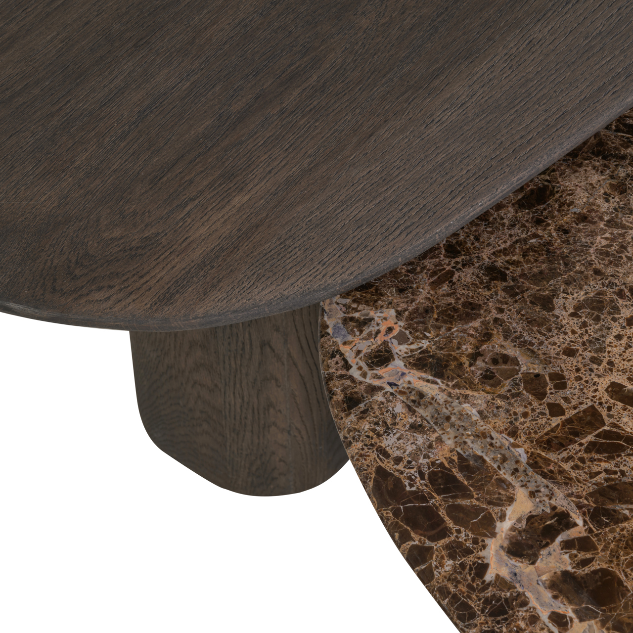 Couchtisch Castello Smoked charchoal (Set aus 2) (Eiche|Emperador Marmor) - Richmond Interiors