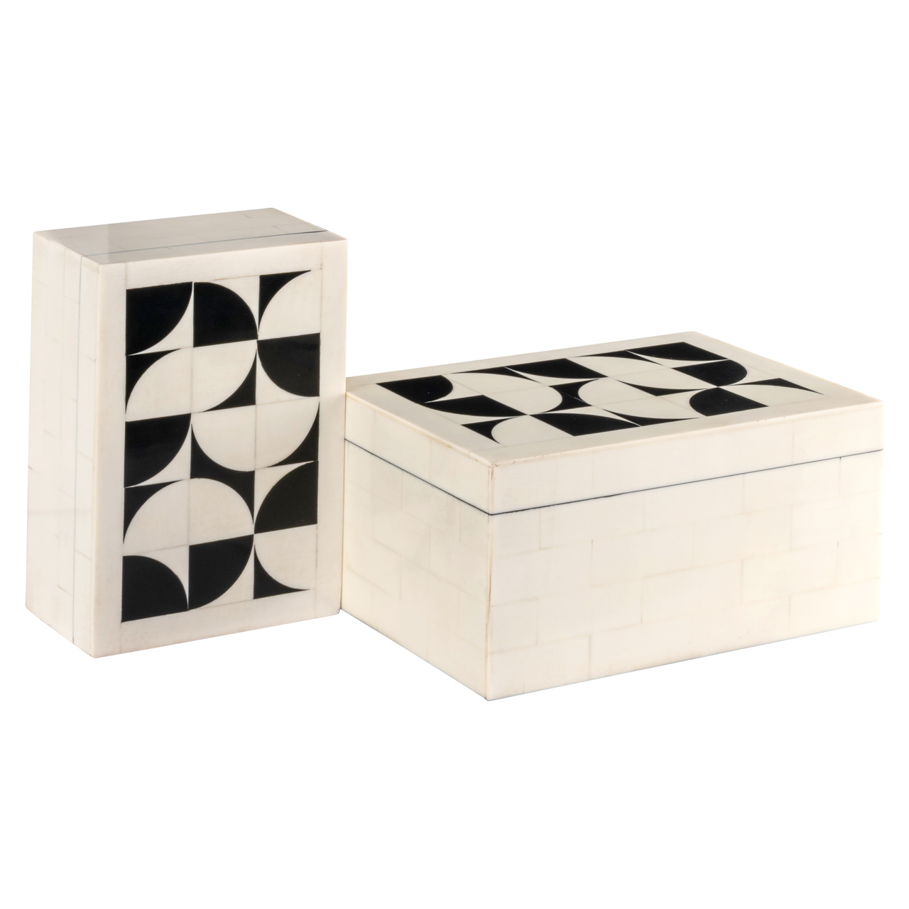 Caja de almacenaje Flake white (set de 2) - Richmond Interiors