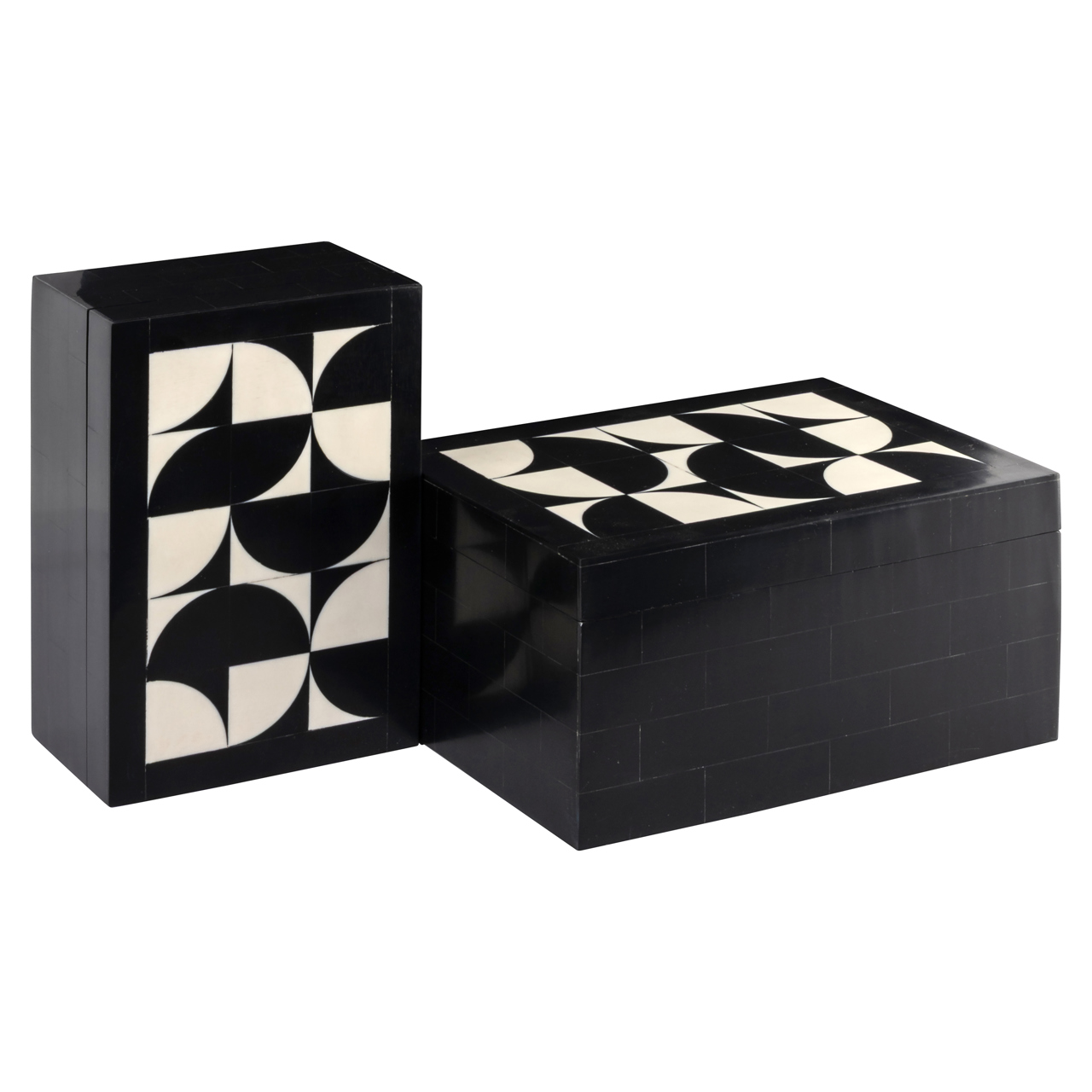 Caja de almacenaje Rae black/white (set de 2) - Richmond Interiors