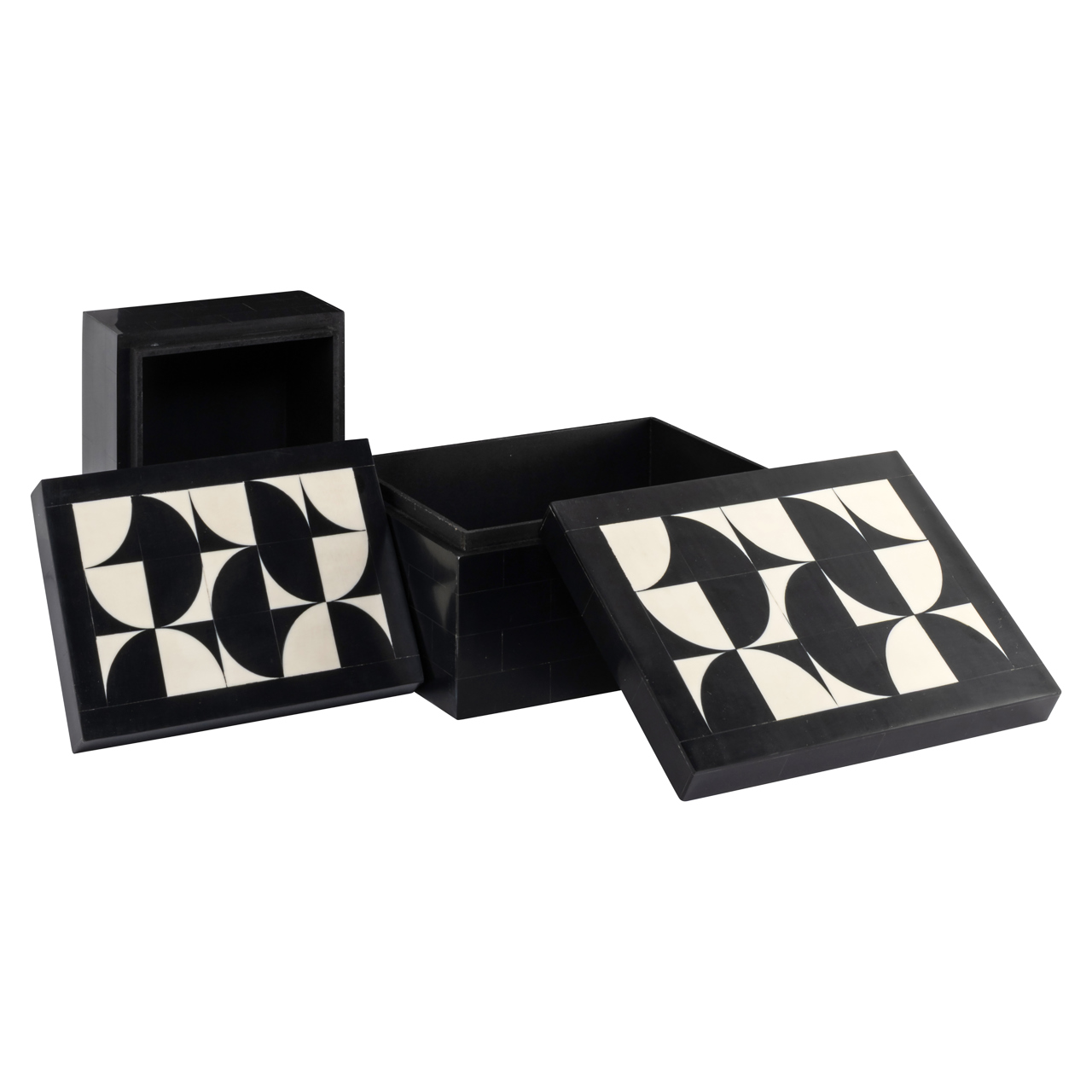 Caja de almacenaje Rae black/white (set de 2) - Richmond Interiors