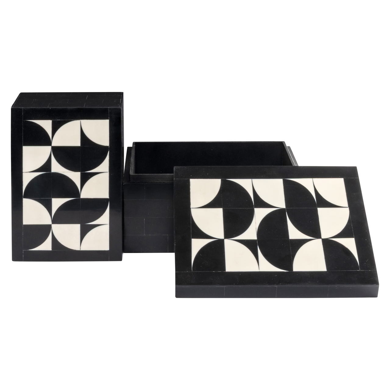 Caja de almacenaje Rae black/white (set de 2) - Richmond Interiors