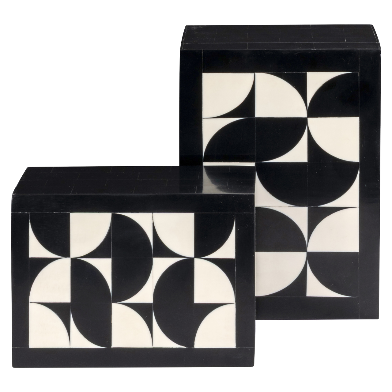 Caja de almacenaje Rae black/white (set de 2) - Richmond Interiors