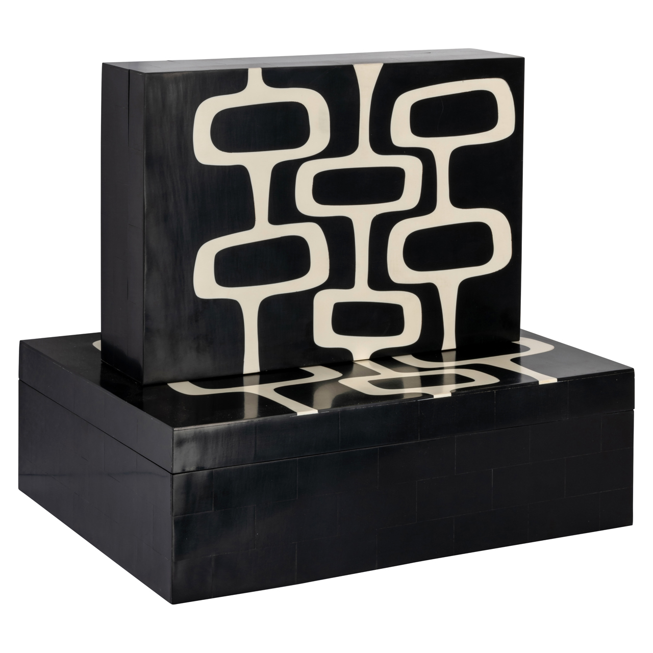 Caja de almacenaje Lux black/white (set de 2) - Richmond Interiors