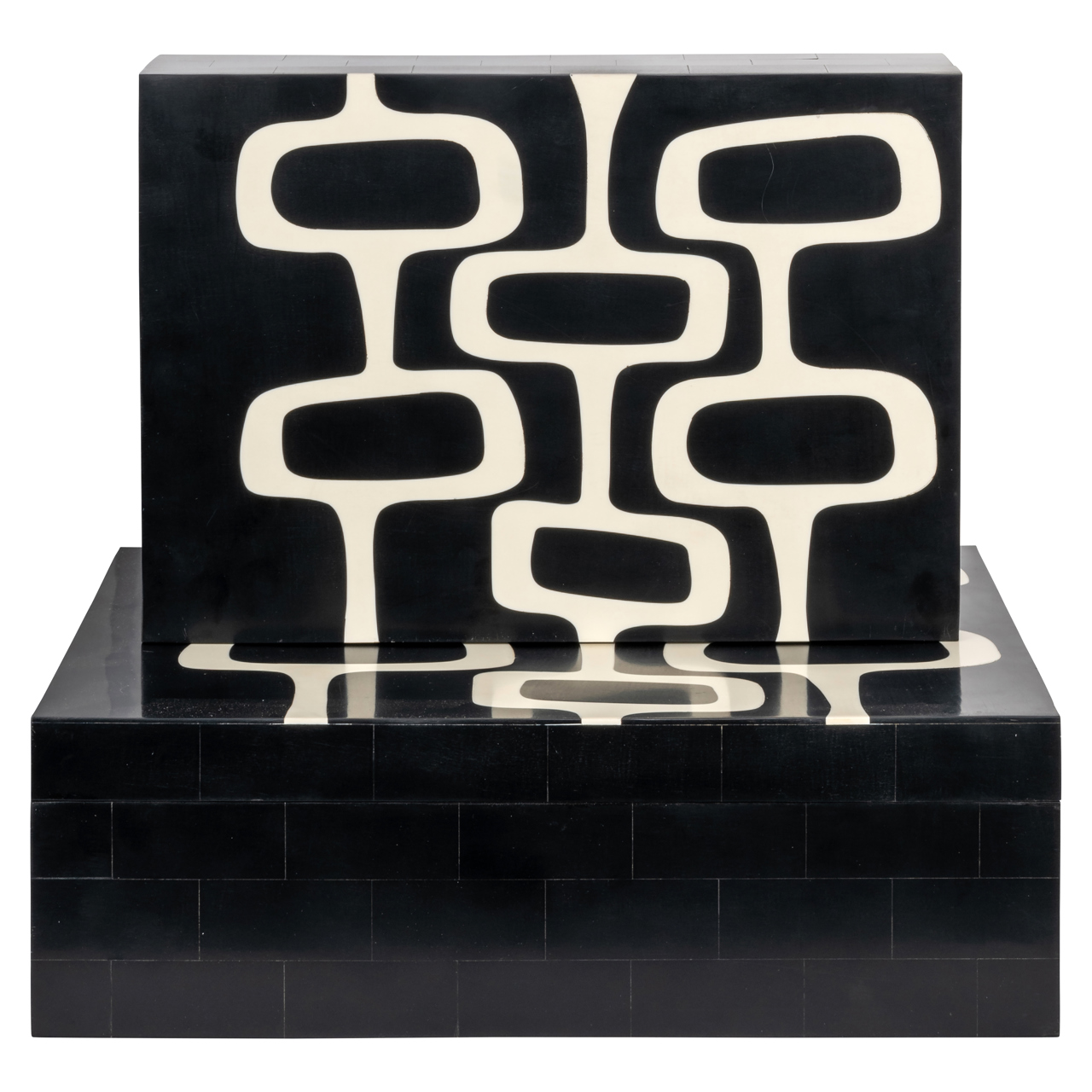 Caja de almacenaje Lux black/white (set de 2) - Richmond Interiors