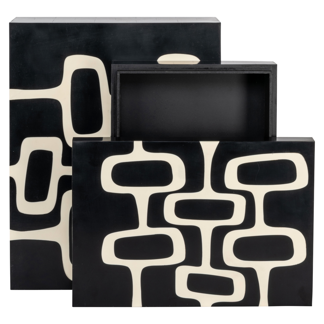 Caja de almacenaje Lux black/white (set de 2) - Richmond Interiors