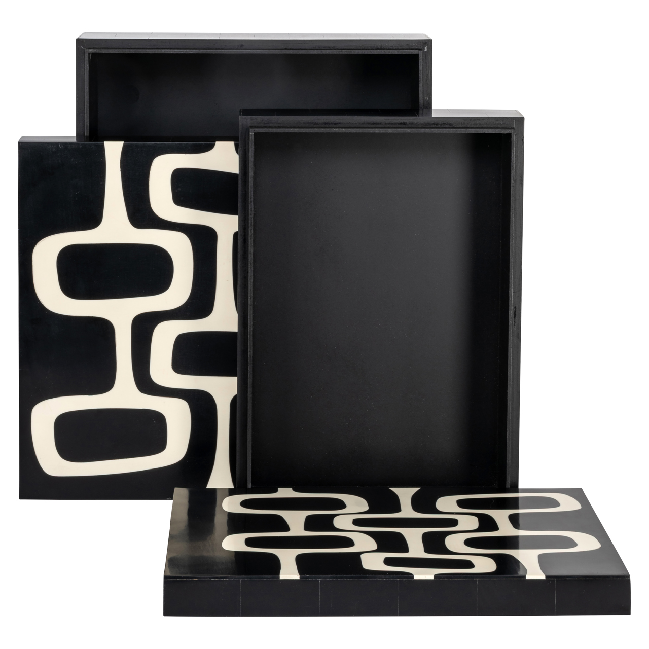 Caja de almacenaje Lux black/white (set de 2) - Richmond Interiors