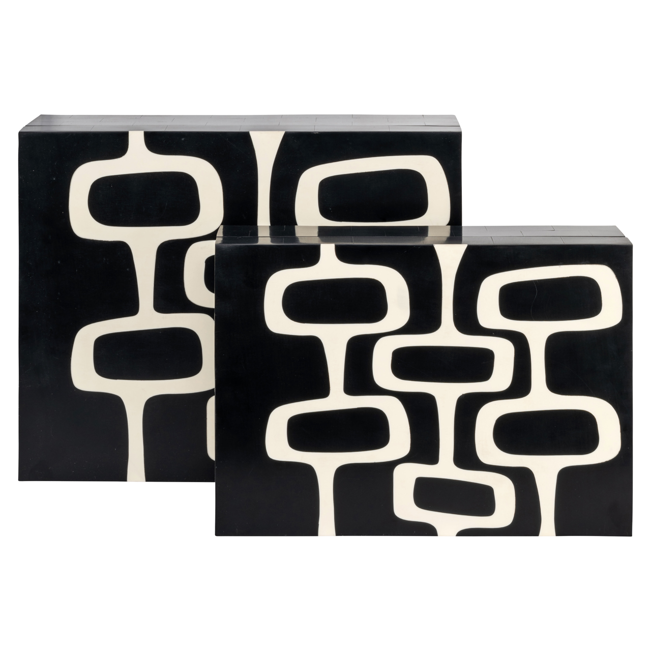 Caja de almacenaje Lux black/white (set de 2) - Richmond Interiors