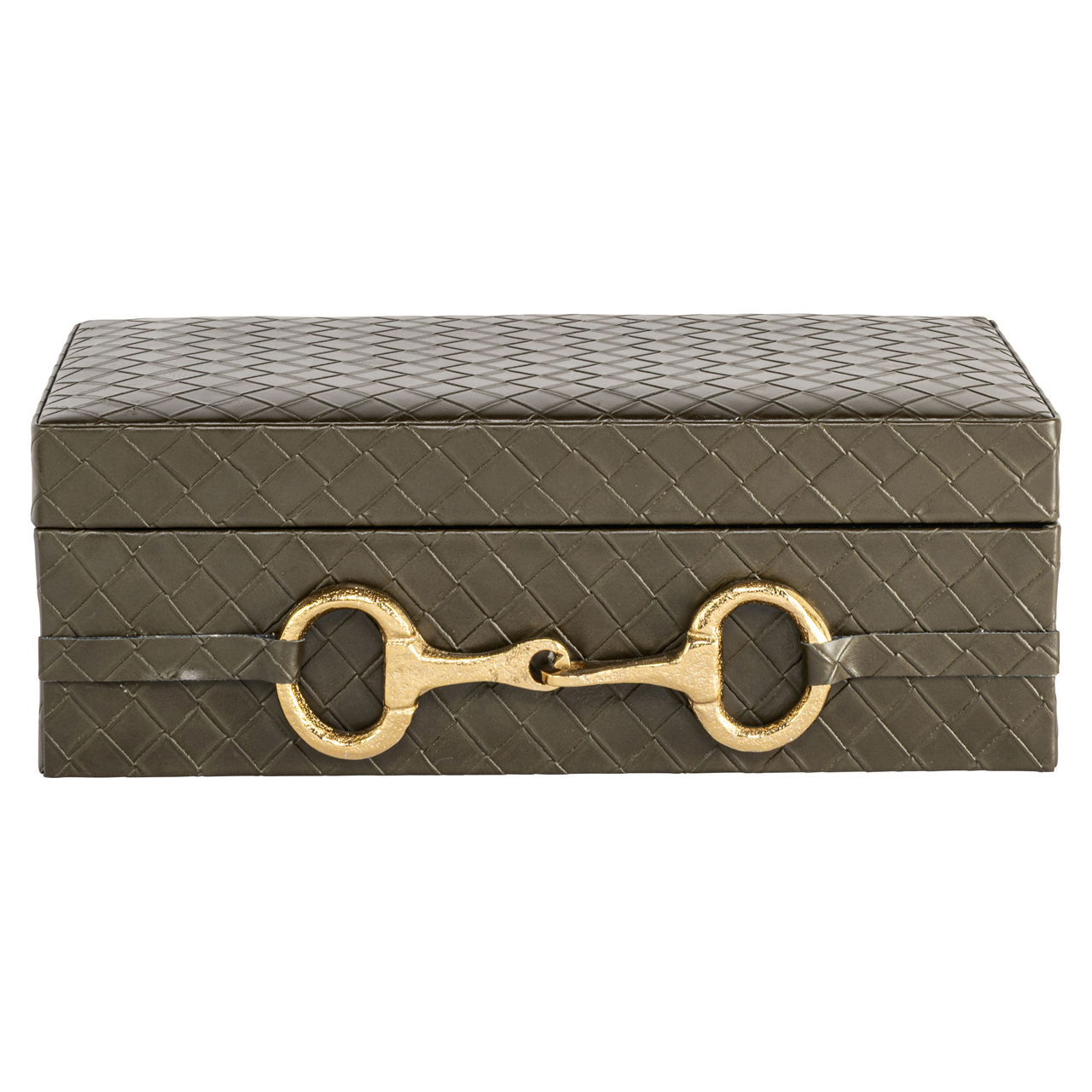 Aufbewahrungsbox Blade olive large (Mdf|Rexeen|Suède|Aluminium) - Richmond Interiors