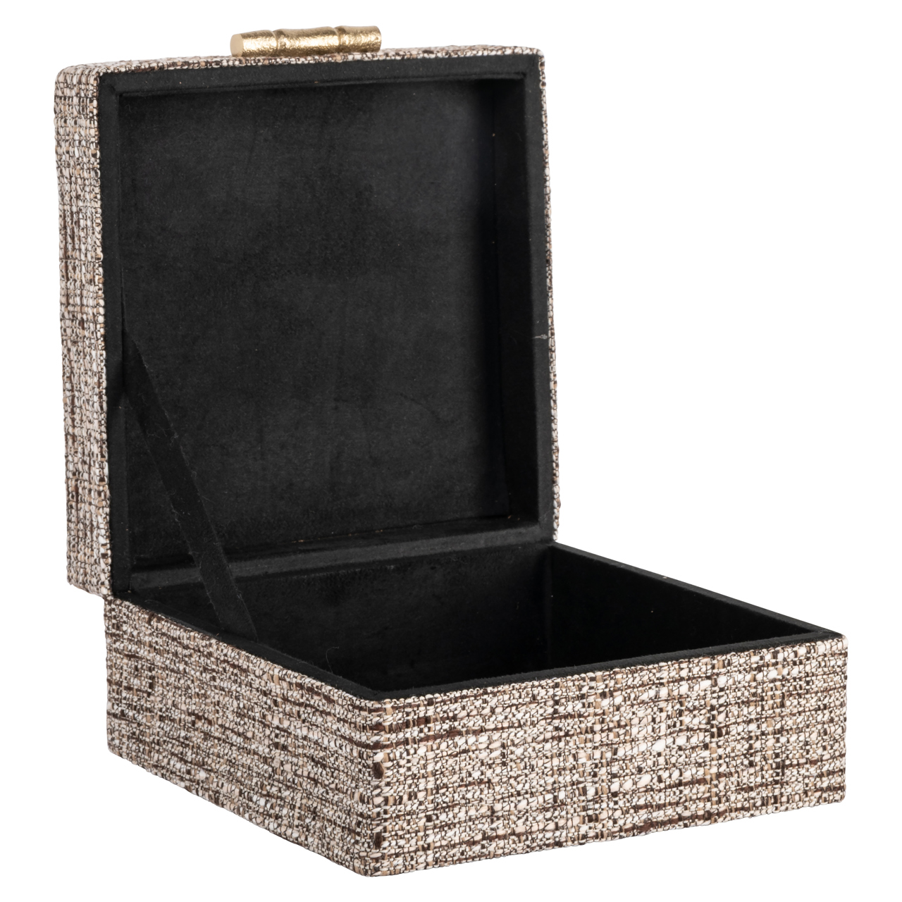 Aufbewahrungsbox Chalenny brown small (Mdf|Stoff|Suède|Aluminium) - Richmond Interiors