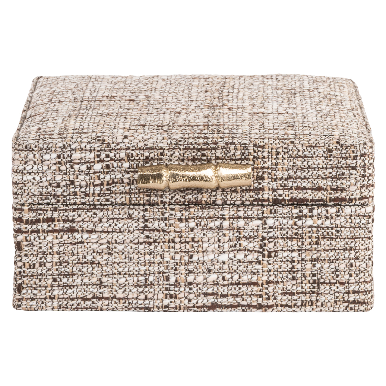 Aufbewahrungsbox Chalenny brown small (Mdf|Stoff|Suède|Aluminium) - Richmond Interiors