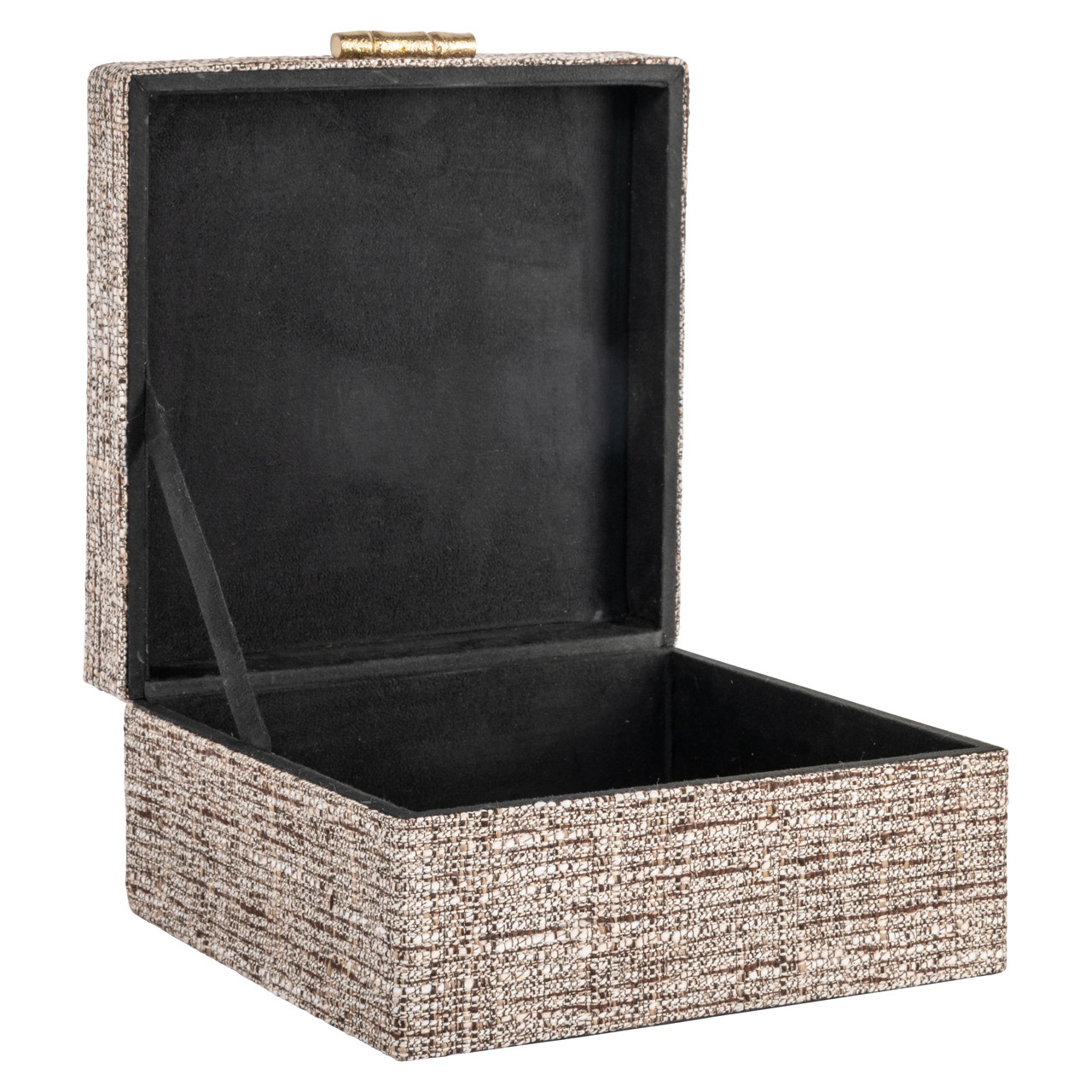 Aufbewahrungsbox Chalenny brown large (Stoff|Mdf|Suède|Aluminium) - Richmond Interiors