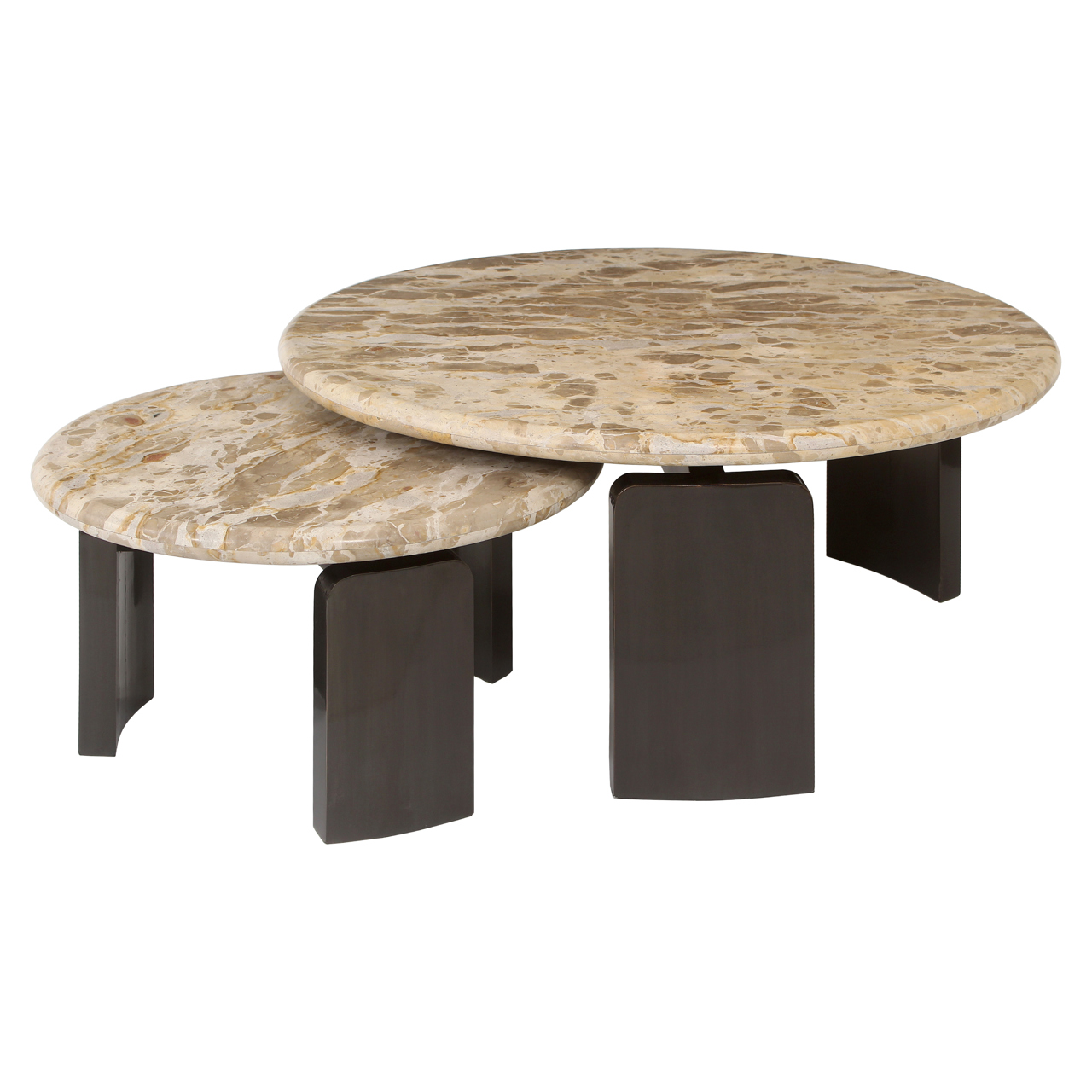 Couchtisch Bayonne bronze (Set aus 2) (Tendua Marmor|Mdf|Messing) - Richmond Interiors