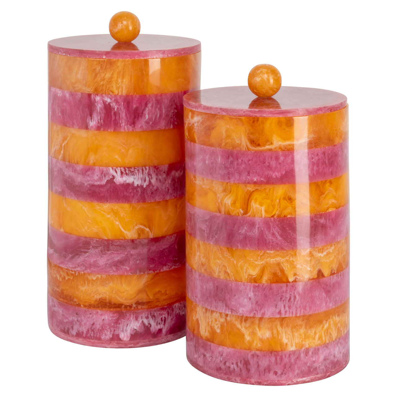 Aufbewahrungsbox Lilybelle pink/orange storage jar large (Resin) - Richmond Interiors