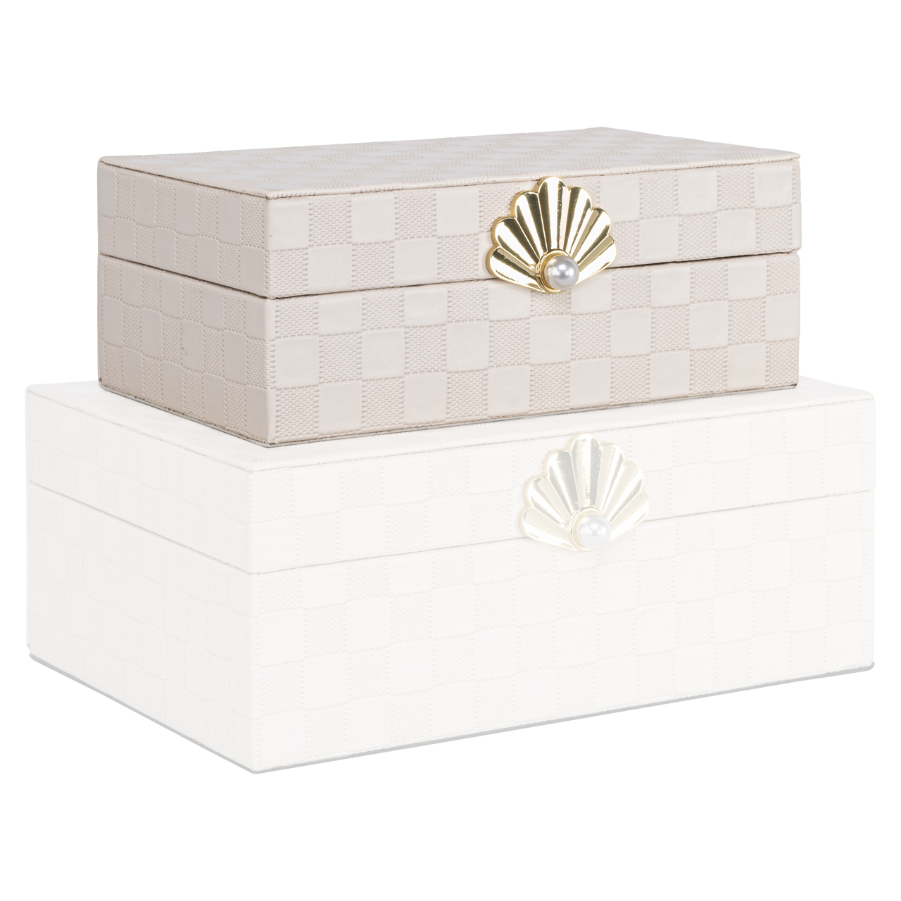 Aufbewahrungsbox Bless ivory small (Mdf|Pu Leder|zinklegering) - Richmond Interiors
