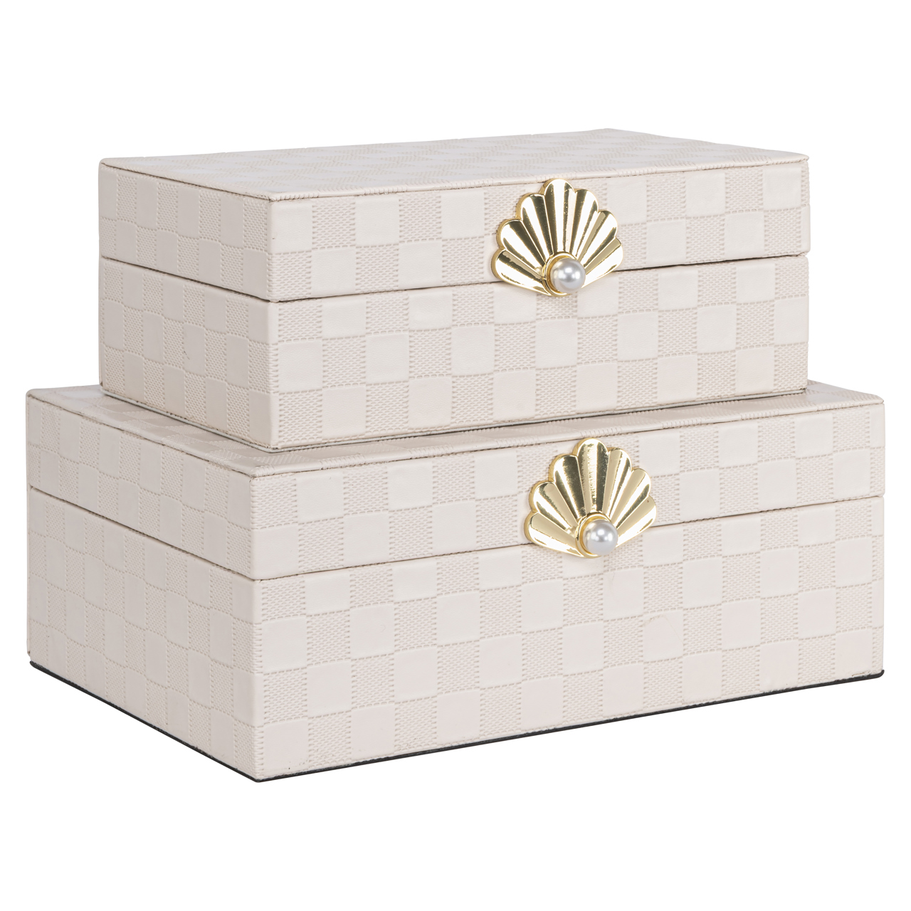 Aufbewahrungsbox Bless ivory large (Pu Leder|Mdf|zinklegering) - Richmond Interiors