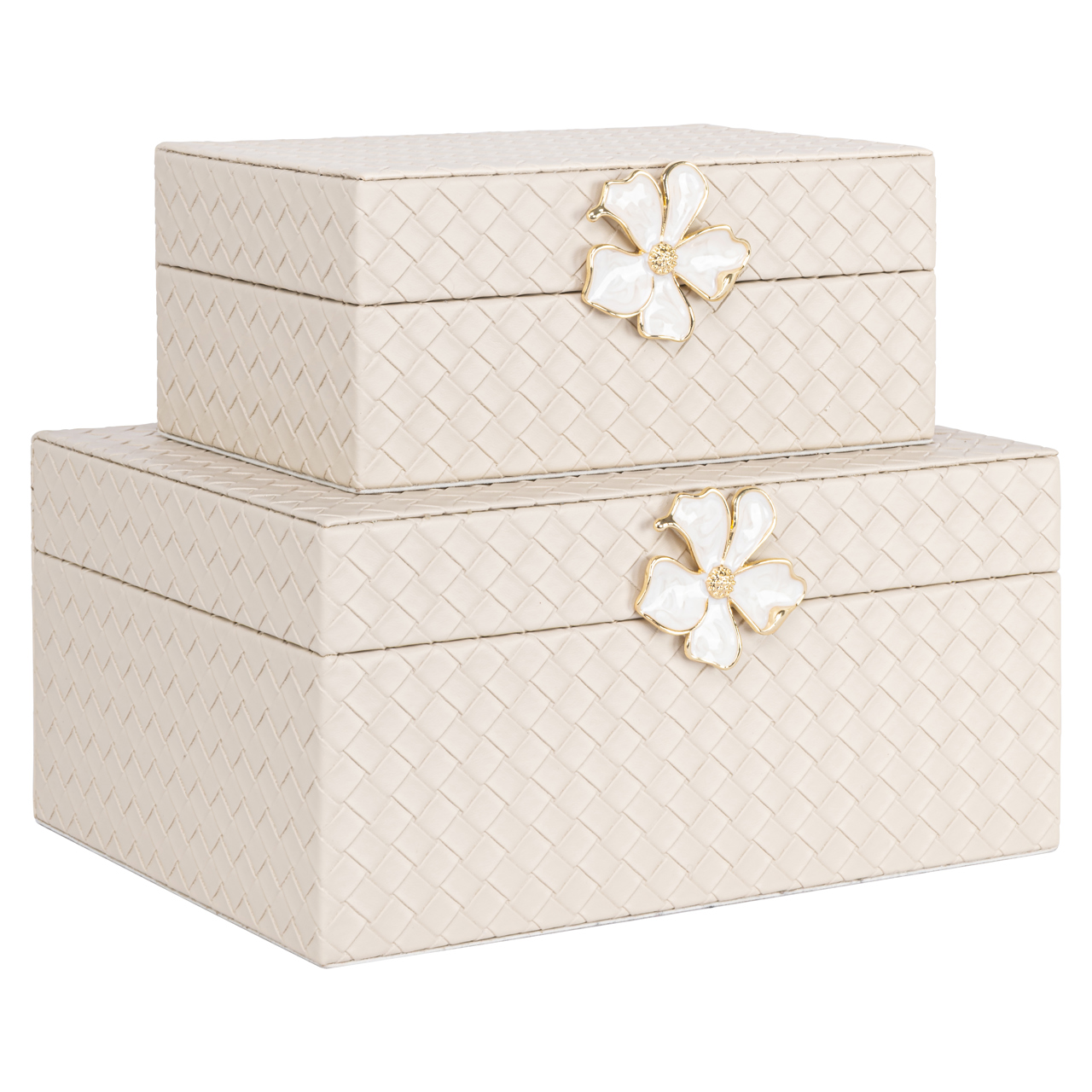 Aufbewahrungsbox Lillie ivory small (Pu Leder|Mdf) - Richmond Interiors