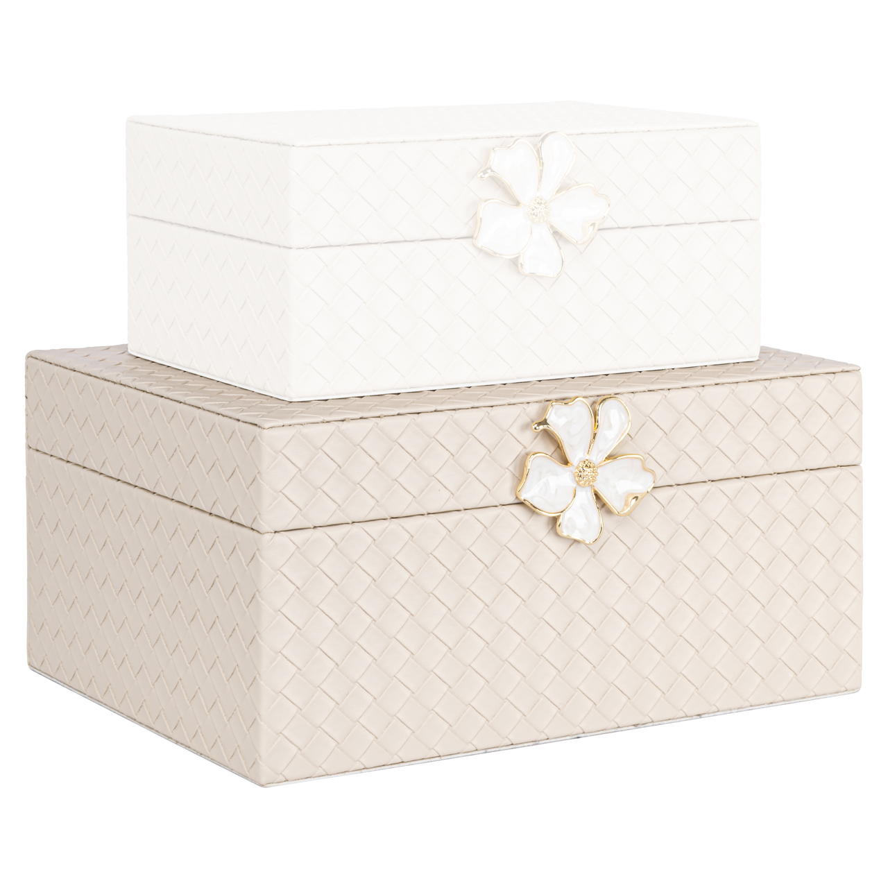 Aufbewahrungsbox Lillie ivory large (Mdf|Pu Leder) - Richmond Interiors