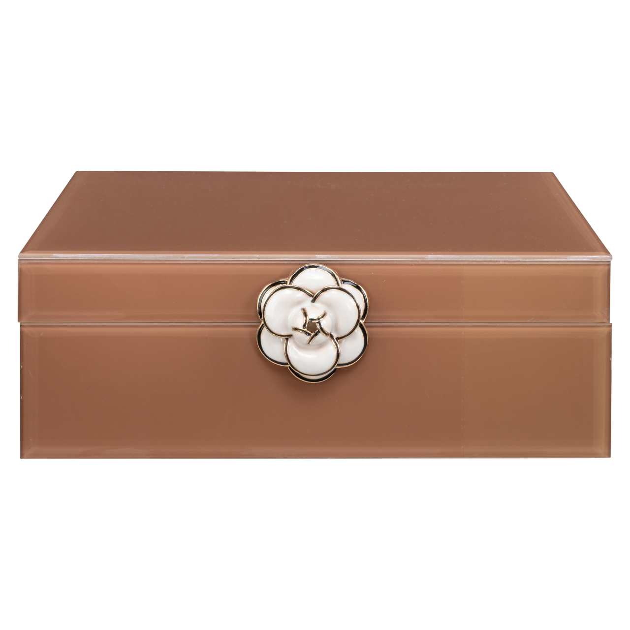 Aufbewahrungsbox Floral brown large (Glas|Mdf) - Richmond Interiors