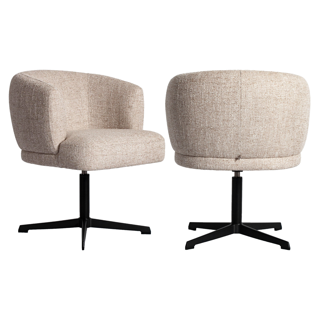 Esszimmerstuhl Dinan cream tweed feuerhemmend - drehbar - Richmond Interiors