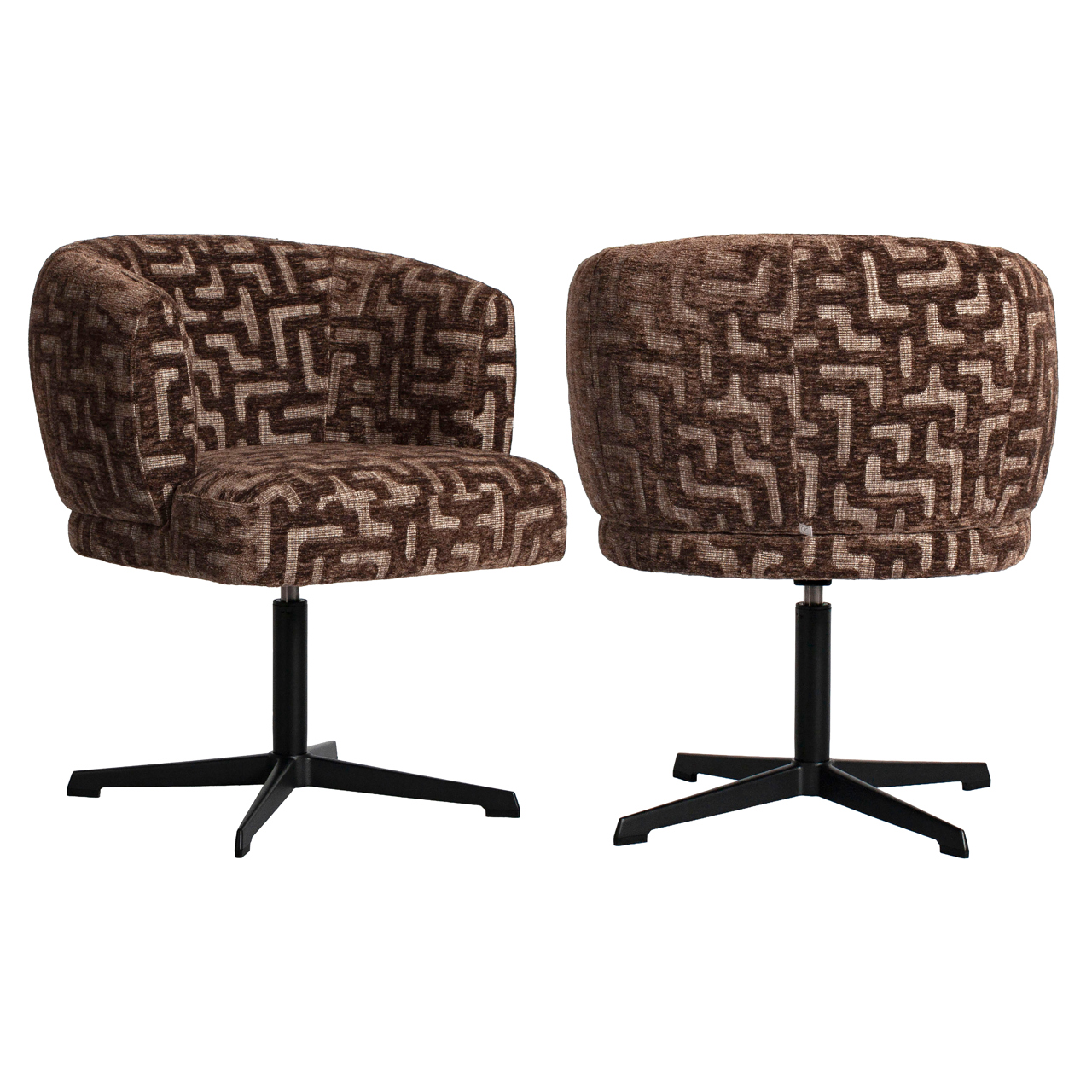 Esszimmerstuhl Dinan brown labyrinth feuerhemmend - drehbar - Richmond Interiors