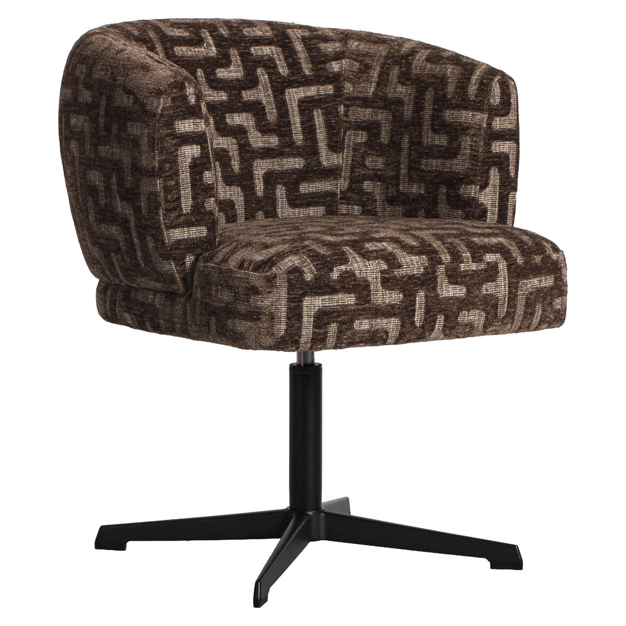 Esszimmerstuhl Dinan brown labyrinth feuerhemmend - drehbar - Richmond Interiors