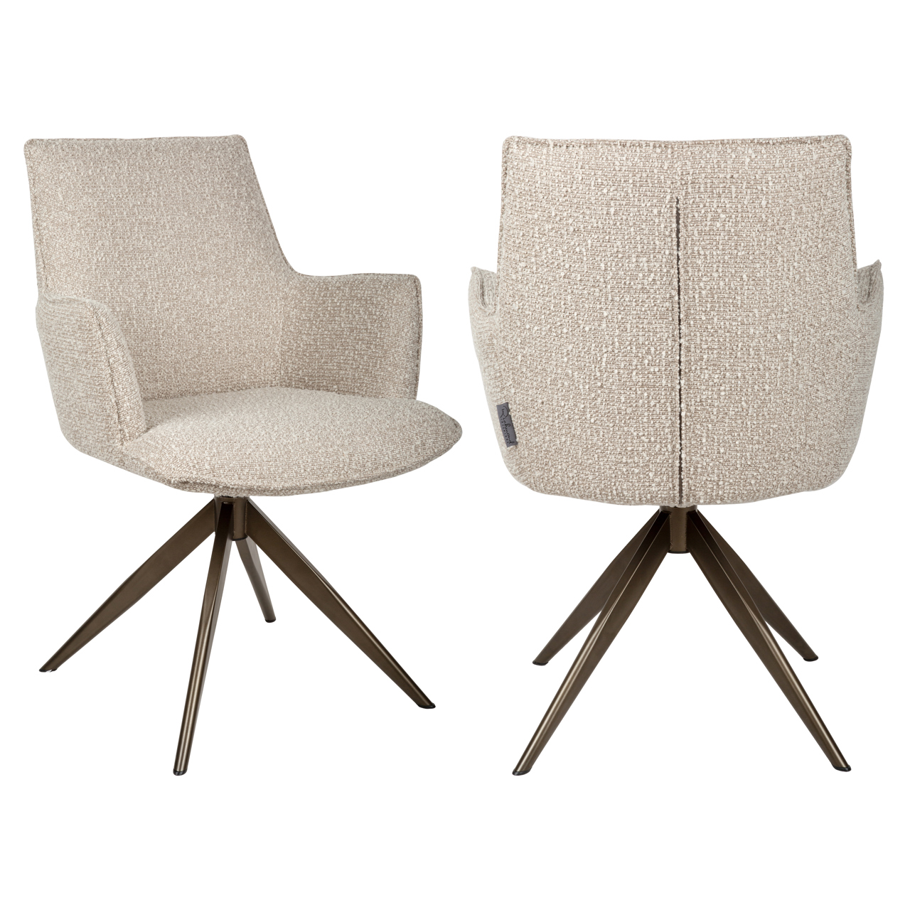 Esszimmerstuhl Dakota natural chunky drehbar with arm - Richmond Interiors