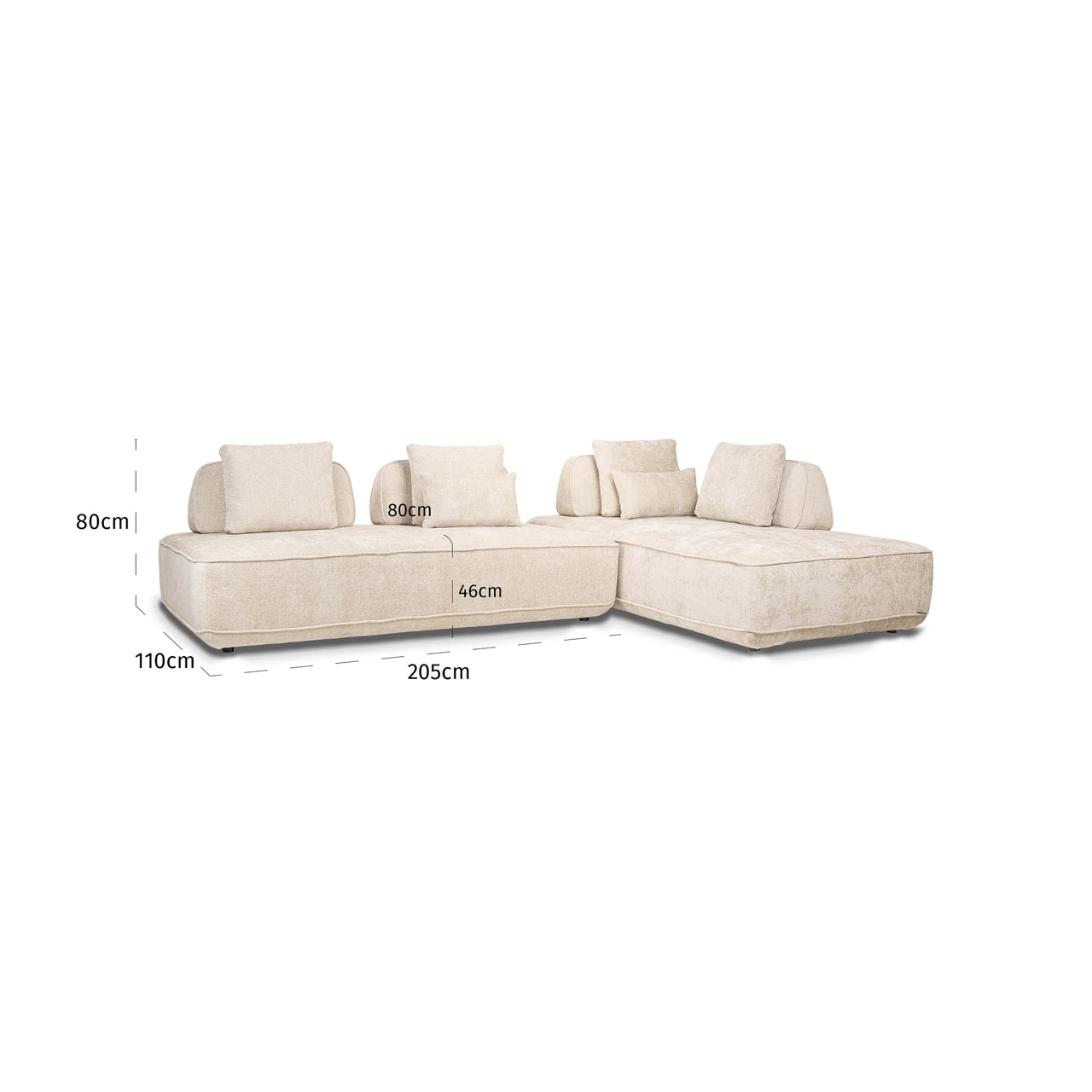 Sofa Tudor natural boldweave 2.5-seater movable backrest - Richmond Interiors