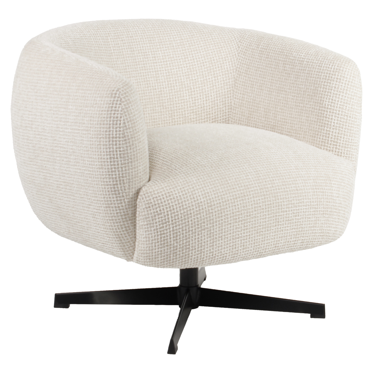 Lounge Stuhl Estelle beige blockweave drehbar - Richmond Interiors