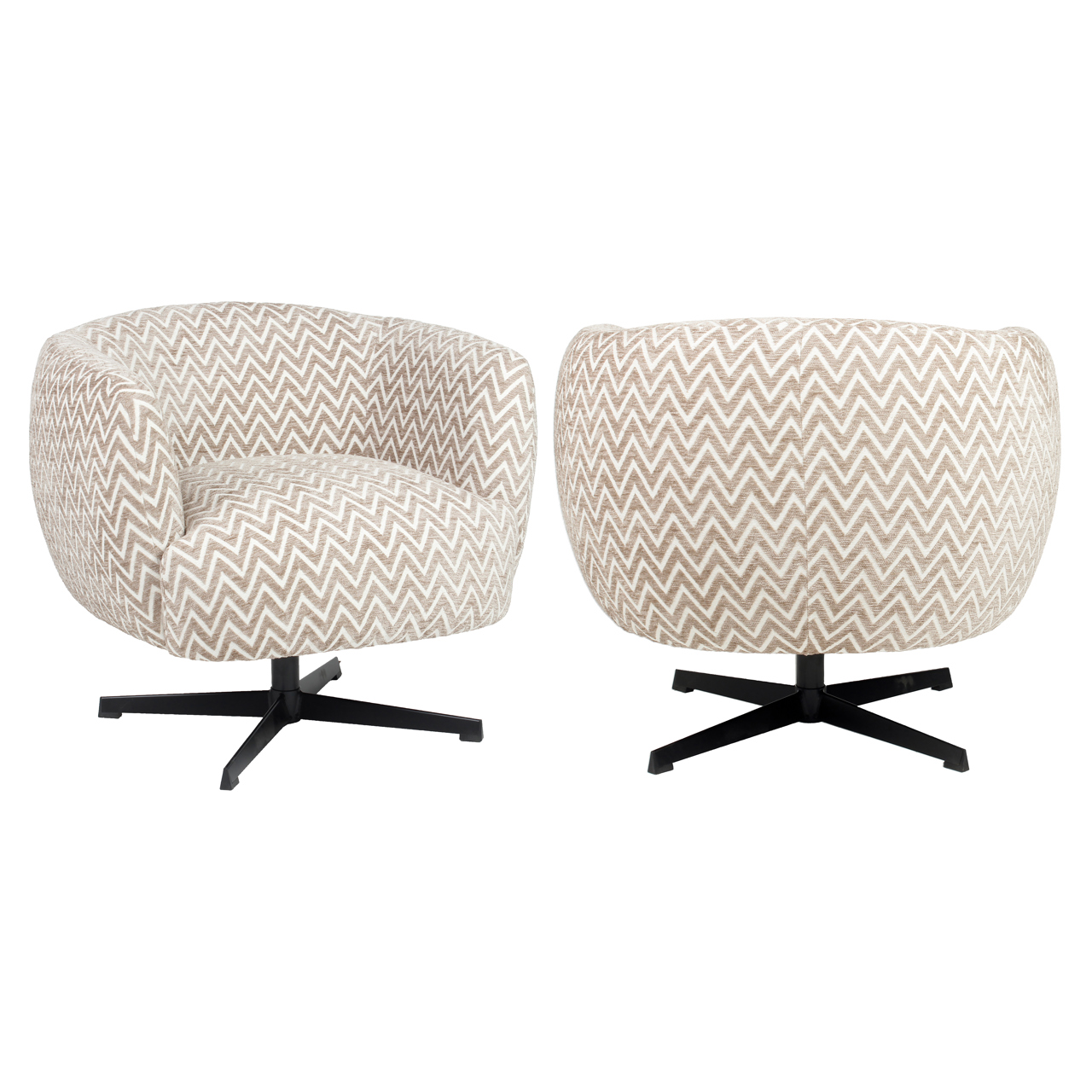 Lounge Stuhl Estelle sand chevron drehbar - Richmond Interiors