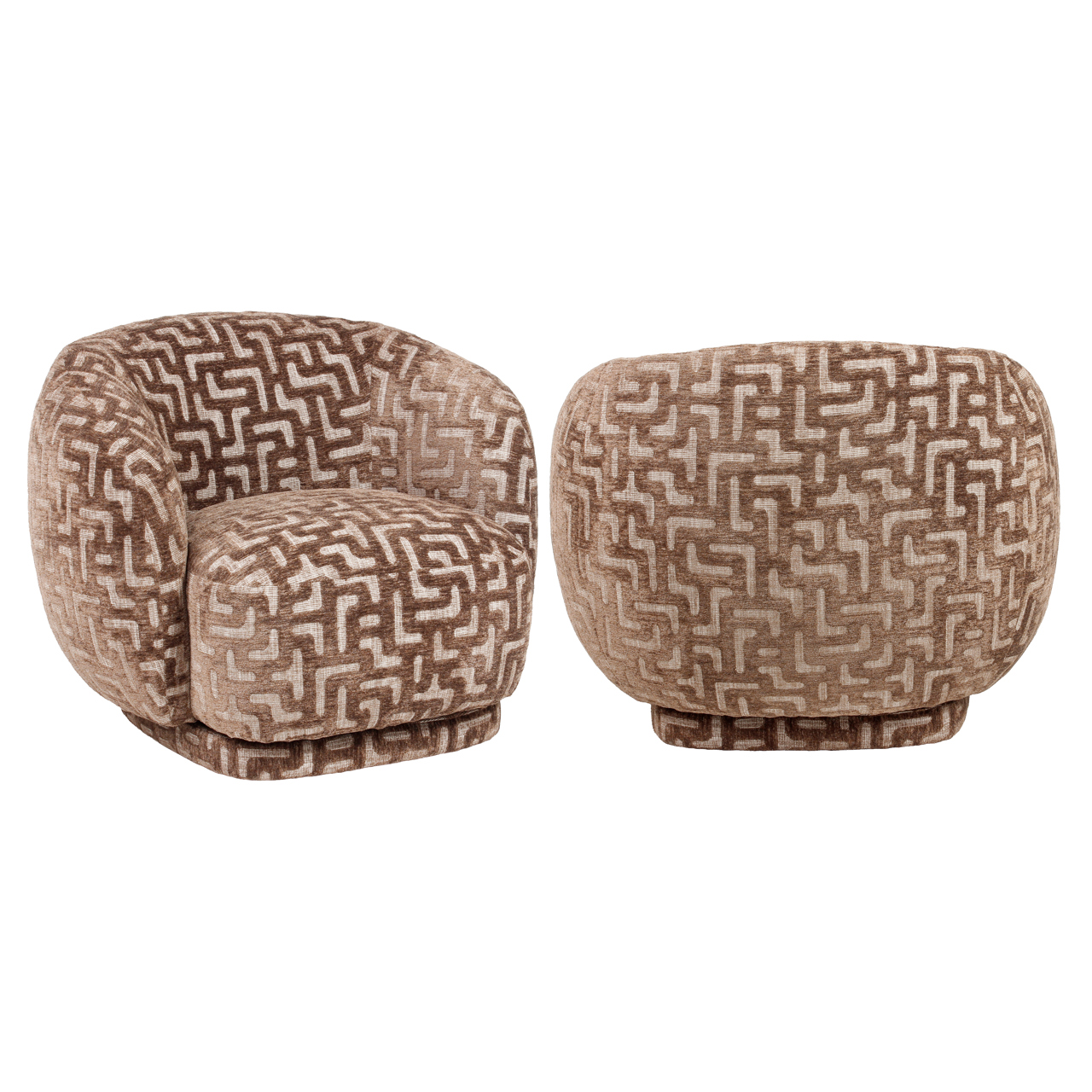 Lounge Stuhl Negreslo brown labyrinth drehbar - Richmond Interiors