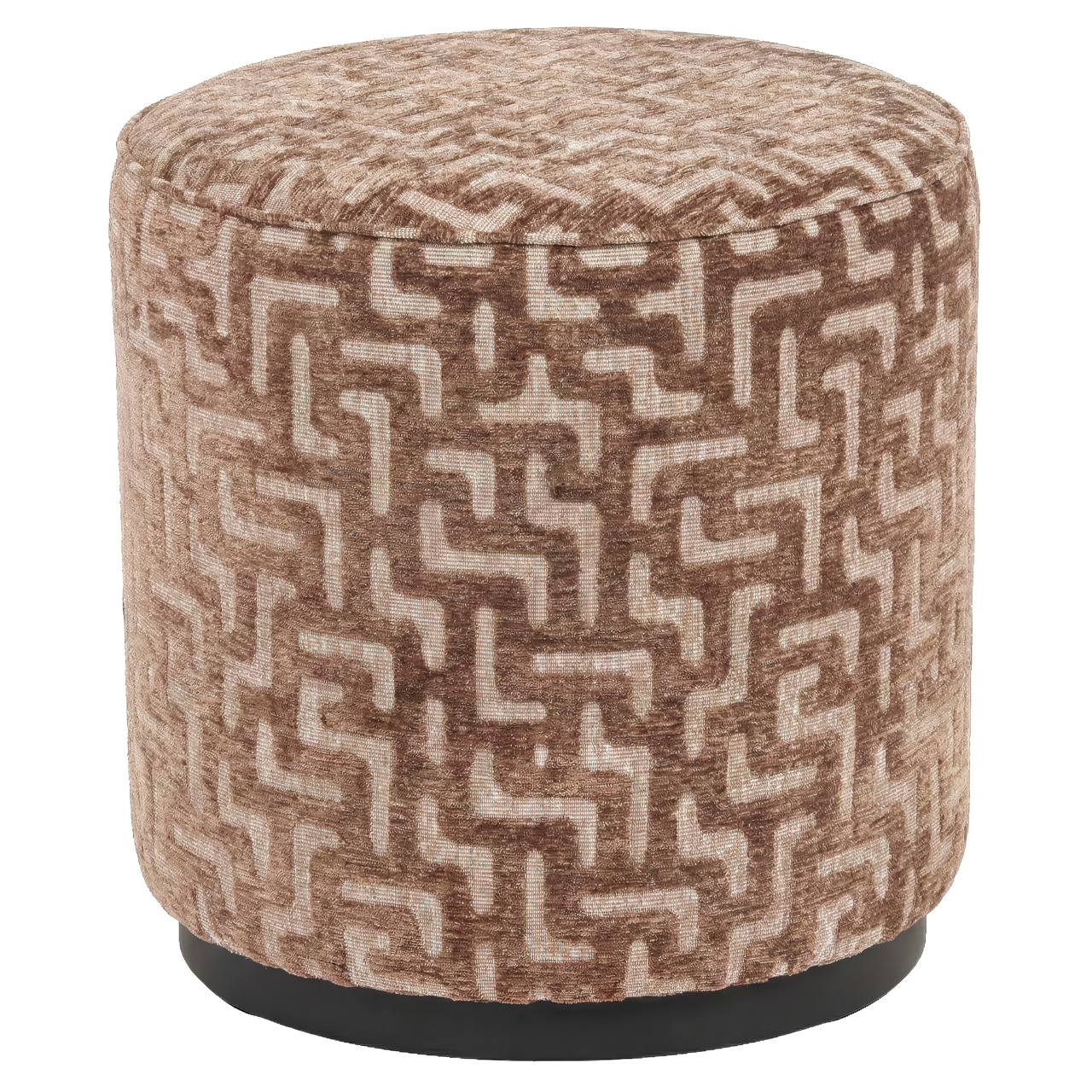 Pouffe & Footstool Lexie brown labyrinth 45Ø - Richmond Interiors