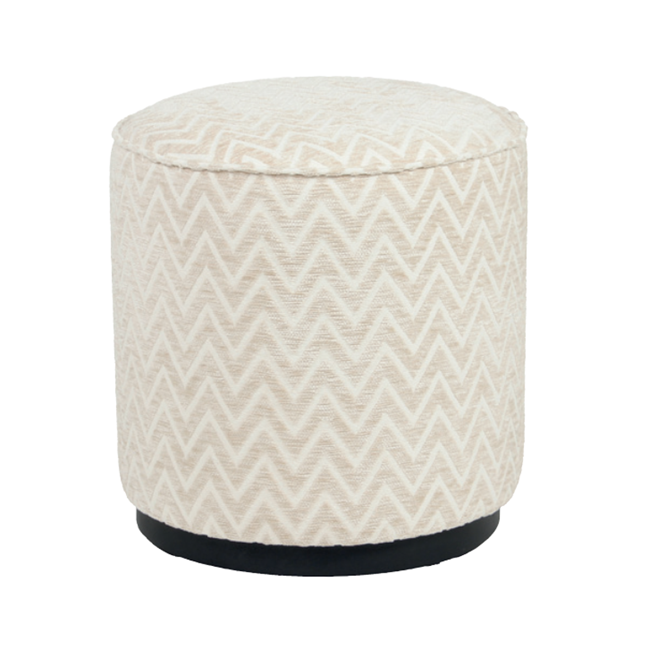 Poef & Voetenbank Lexie beige chevron 45Ø - Richmond Interiors