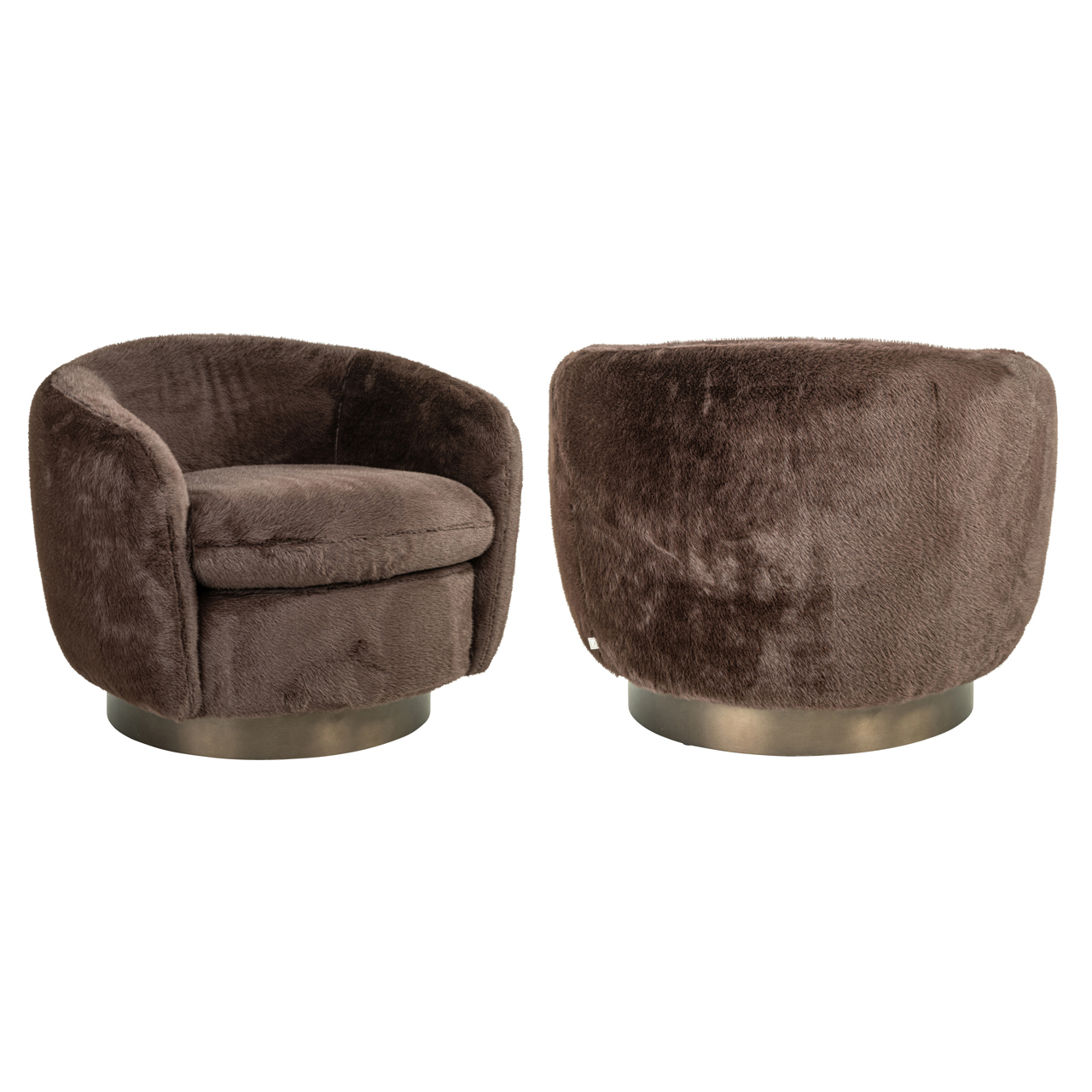 Lounge Stuhl Colmar chocolat fluffy drehbar - Richmond Interiors